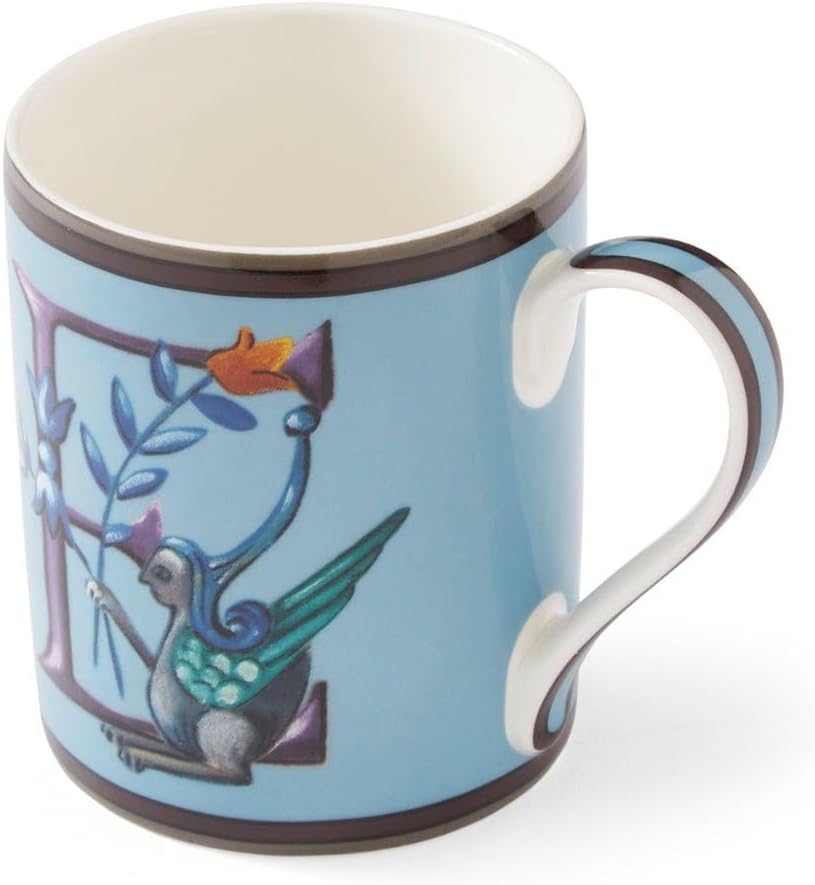 Spode Kit Kemp 12oz Mug in Fine China, E Initial - Custom Coffee Cup for Hot Beverages, Personalized Gift Idea for Her, Him, Friends, Coffee Lovers - Stylish Letter Mug for Daily Use, Dishwasher Safe