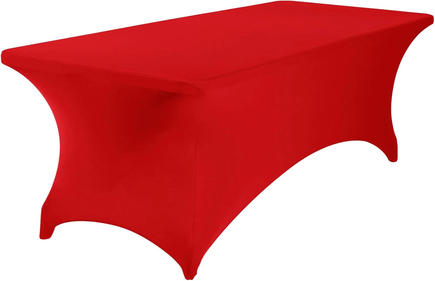 2Pack Spandex Waterproof Table Covers 8ft,Spandex 8ft Waterproof Table Cover for Party,Wedding, Banquet, and Events(Red)