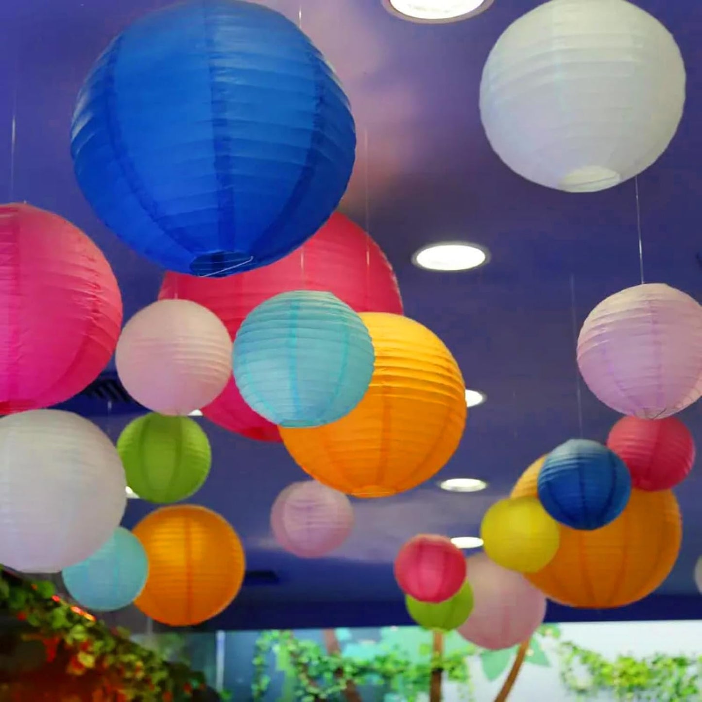 Paper Lanterns Decorations,Paper Hanging Decorations Ball Lanterns Lamps for Golf Party Dinosaur Birthday Parties Arbor Day(10 Pcs,4 in/6 in/8 in/10 in,Green)