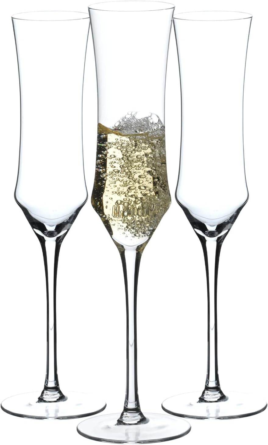 Hand Blown Crystal Champagne Flutes, Sparkling Champagne Glasses Set of 3 – 7 Ounce