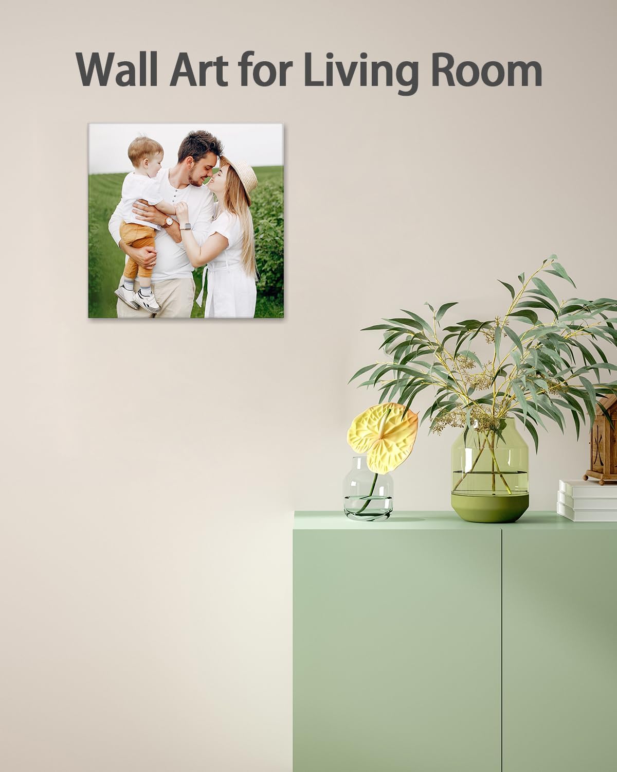 Personalized Custom Canvas Wall Art, Custom Canvas Prints with Your Photos for Living Room, Bedroom, Wedding Pet Baby Family Photo Framed Wall Art, Customized Photo Gift for Family,Friend,Lover,Pet