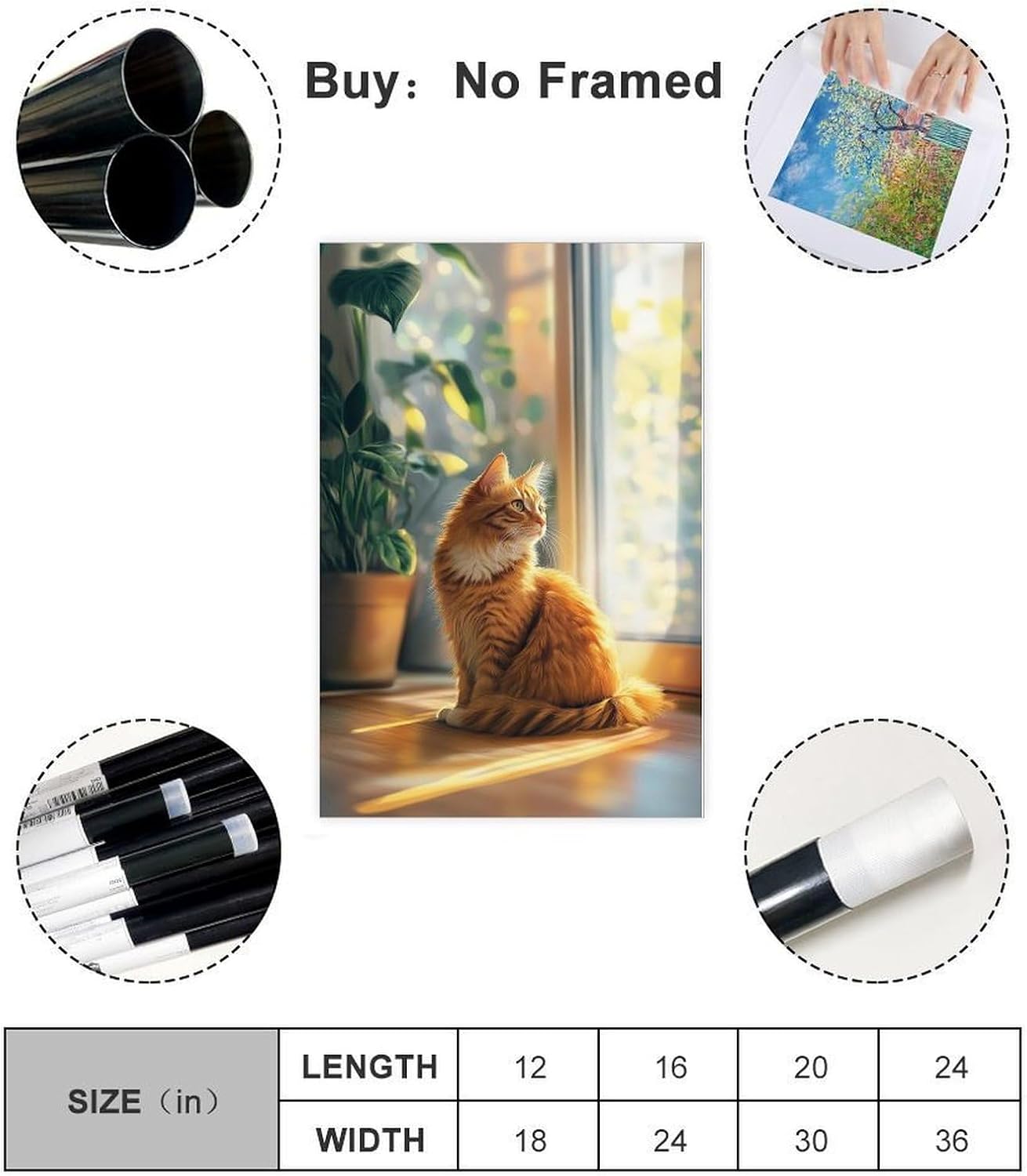 Unframed Rolled Canvas Prints with Your Photos Custom Poster Prints Personalized Your Photo On Canvas for Bedroom Living Room Office 36x24in