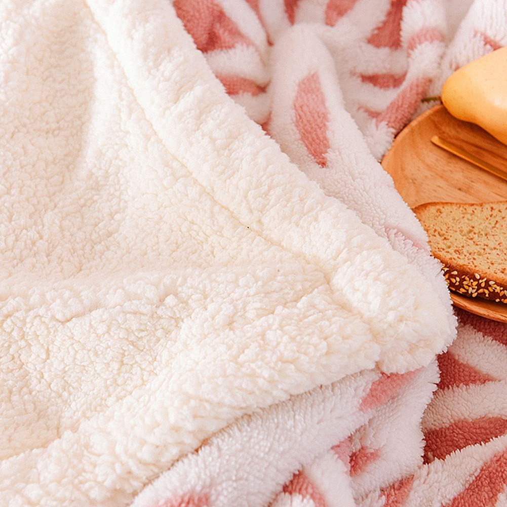 UKELER Luxury Soft Sherpa Throw Blanket Comfort Fuzzy Soft Sherpa Fleece Blanket for Bed/Couch/Sofa/Office/Camping, 60'' x 50'', Pink
