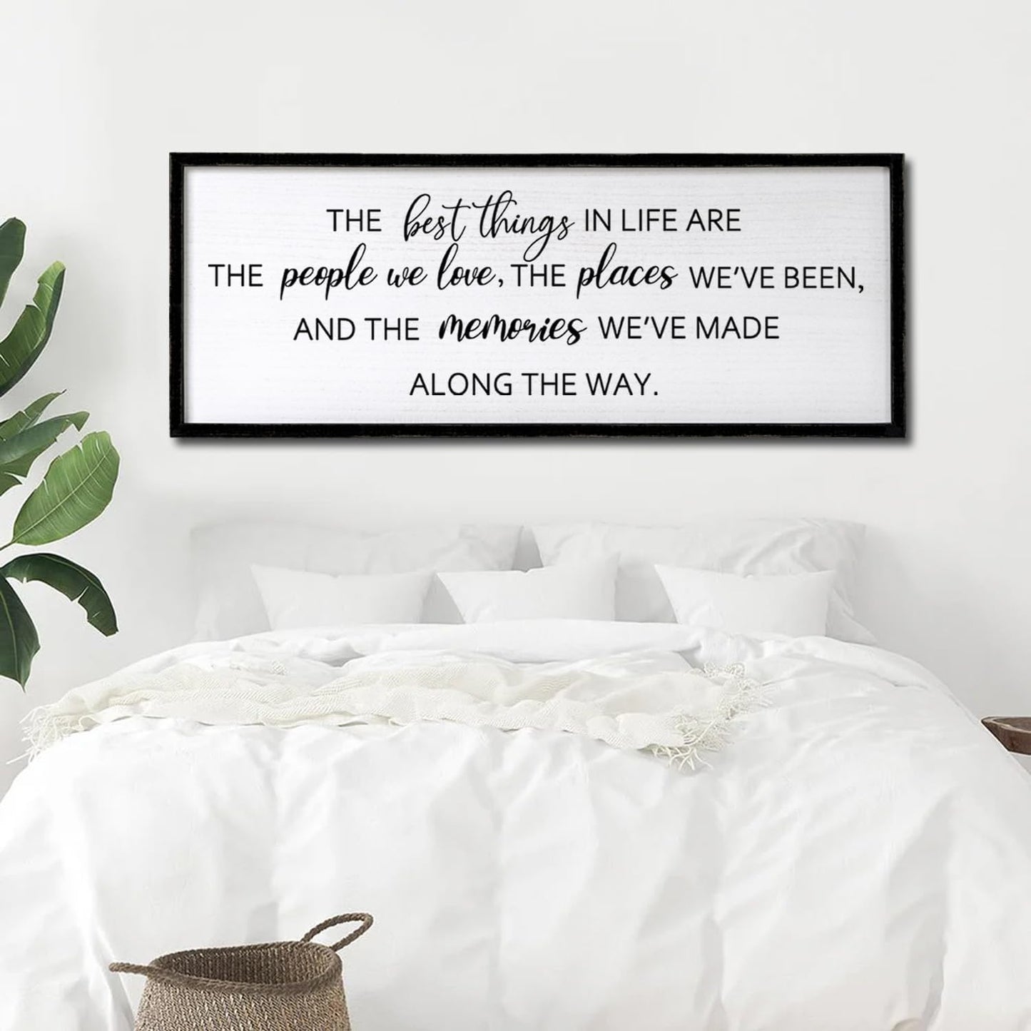 The Best Things in Life Framed Wall Art, 40''×15'' Rustic The Best Things in Life Sign for God Jesus Christ Prayer, Horizontal Holy Inspirational Family Home Decor