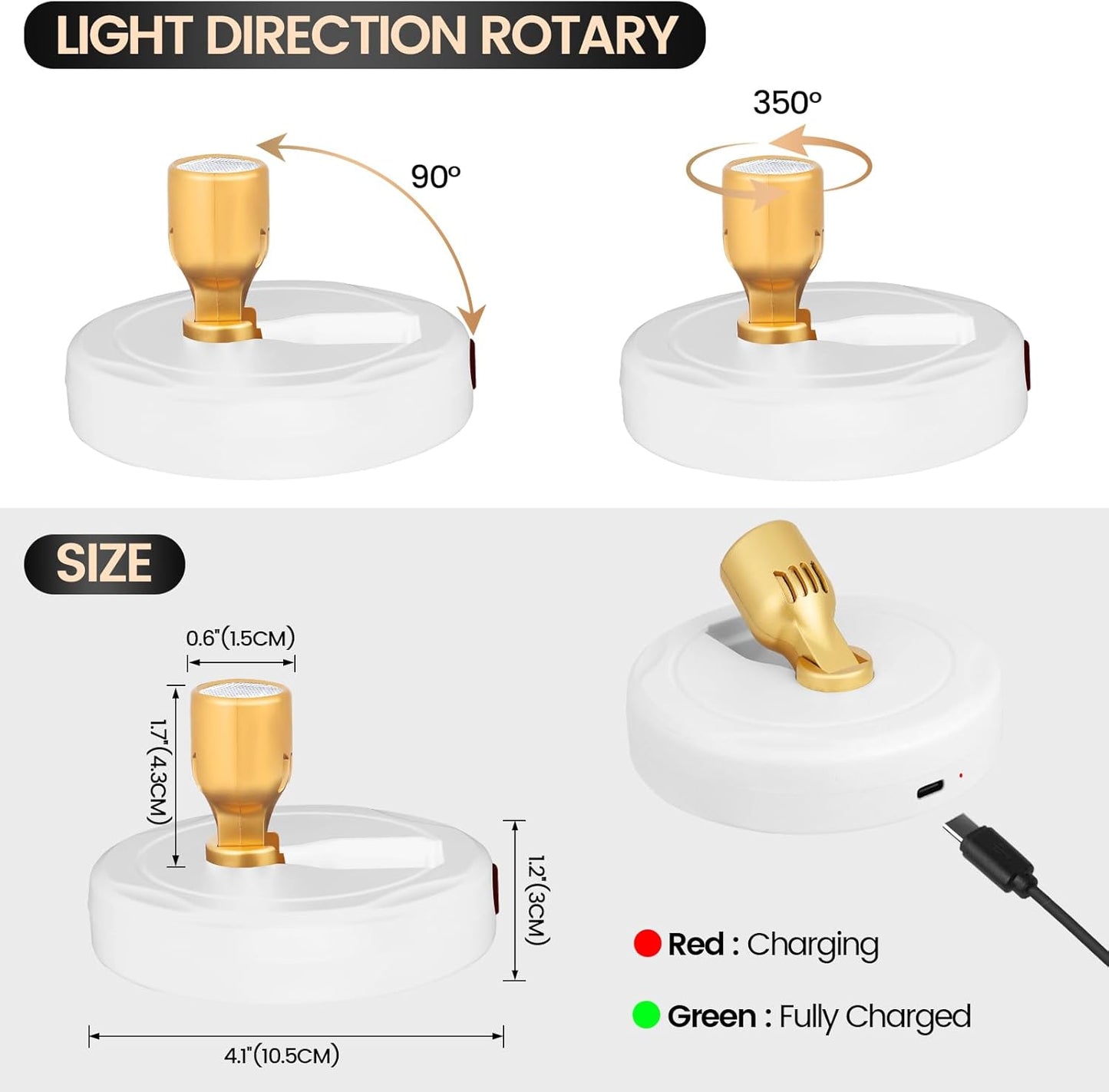 Rechargeable Spotlight, Battery Operated Picture Lights with Remote, Cordless Plant Spot Light Indoor, LED Accent Lighting, Dimmable Uplight for Tree Painting Artwork Photo Dartboard Decor