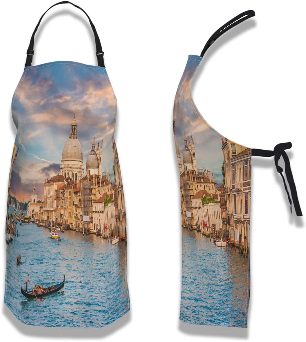 Garden Apron for Women Sunset in Venice Fun Aprons for Men for Kitchen Cooking Restaurant BBQ Painting Crafting Gardening 27” (W) x 31” (H), Waterproof Apron