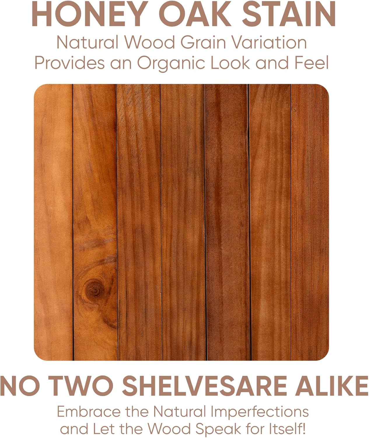 Homeforia Floating 60 inch Oak Shelves, High End Solid Real Wood 60inch Floating Shelf for Wall Mounted, Honey Oak Wooden 60in Large Floating Shelves, Heavy Duty Bracket, 60 X 6.5 X 1.75 in, Set of 2