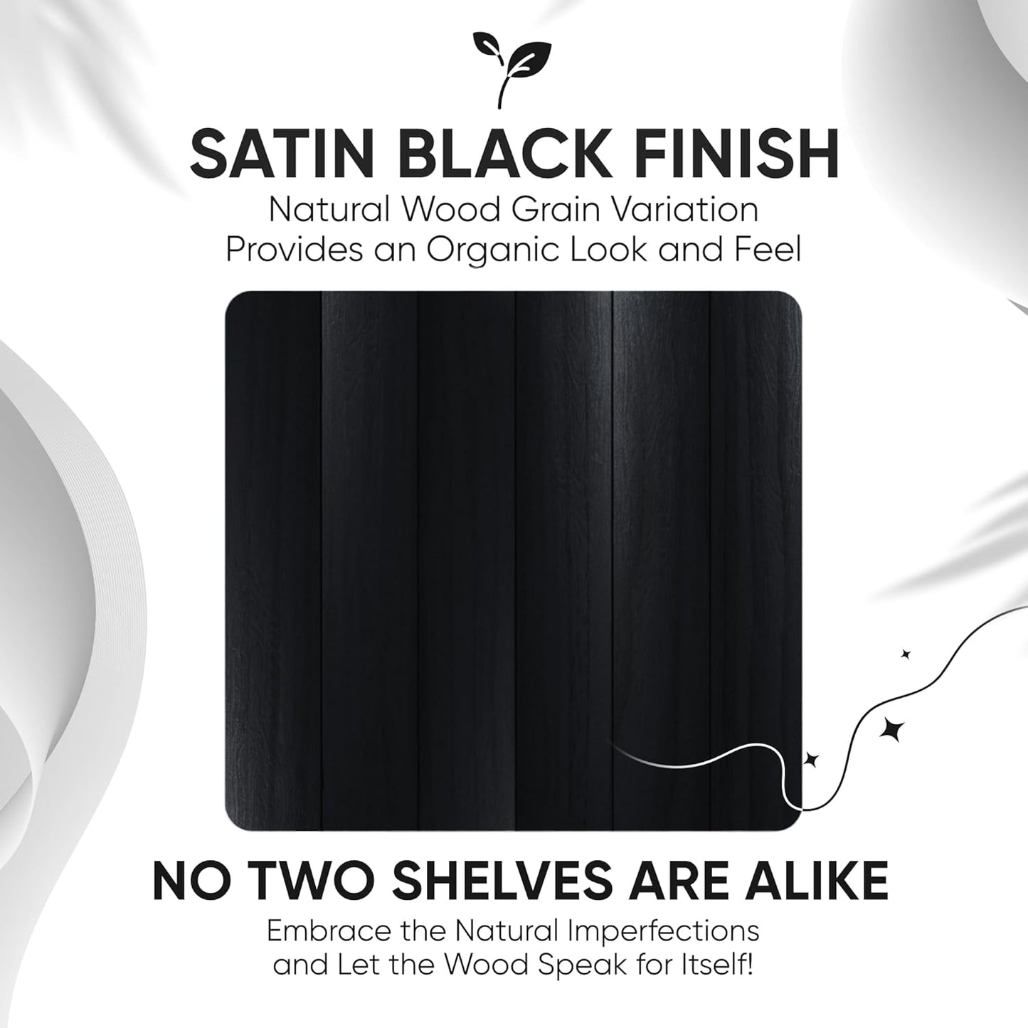 Homeforia Black Floating Shelves 24 inch, High End Solid Real Wood 24inch Bathroom Floating Shelf for Wall Mounted, Black Wooden 24in Floating Shelves, Heavy Duty Bracket, 24 X 6.5 X 1.75 in, Set of 3