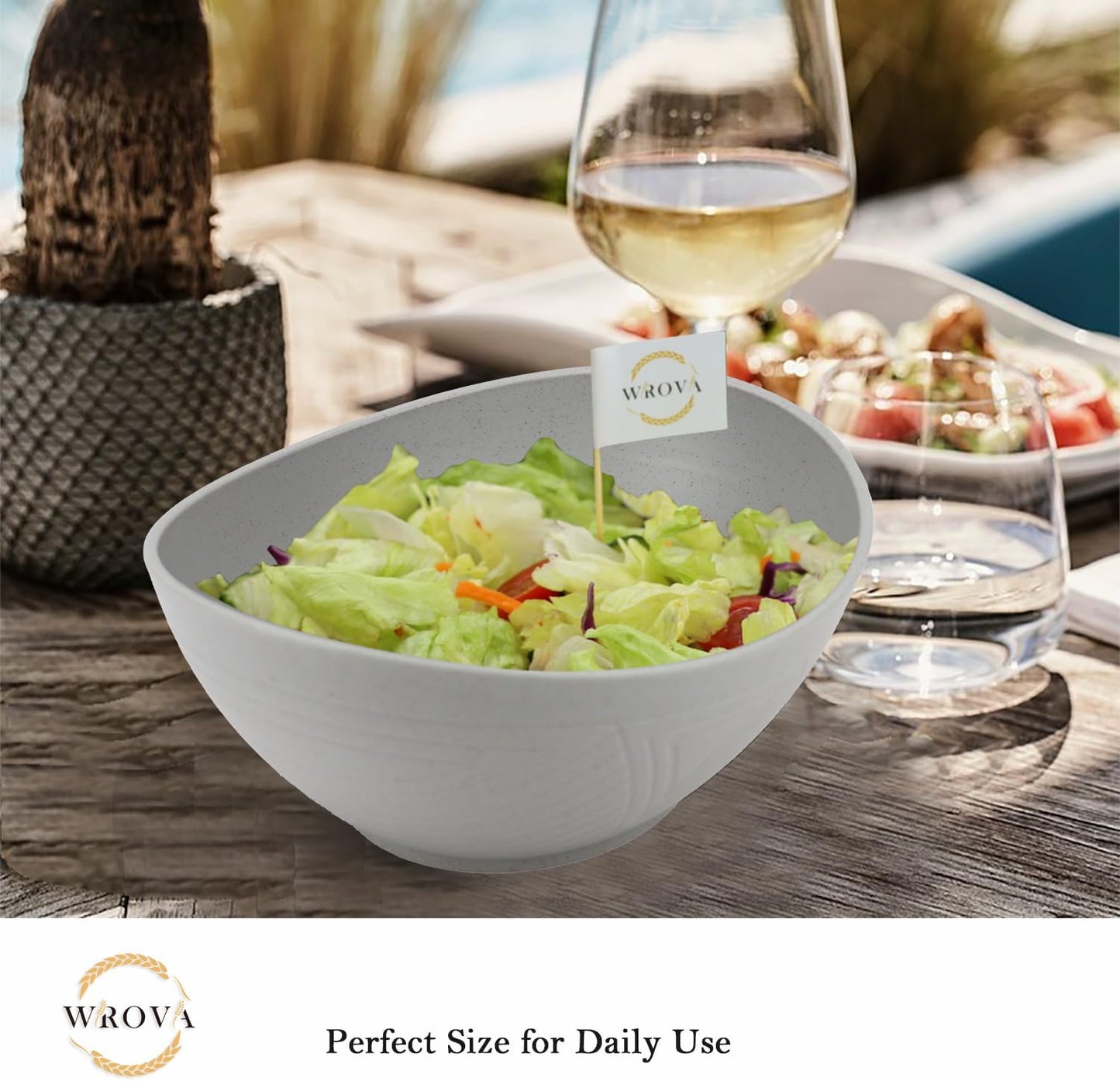 Wheat Straw Bowls Set,Unbreakable Large Salad Bowls Set of 2,Microwave and Dishwasher Safe Bowls Plastic Bowls for Eating,BPA Free Salad Bowl for Serving,Oatmeal and Salad.Gray