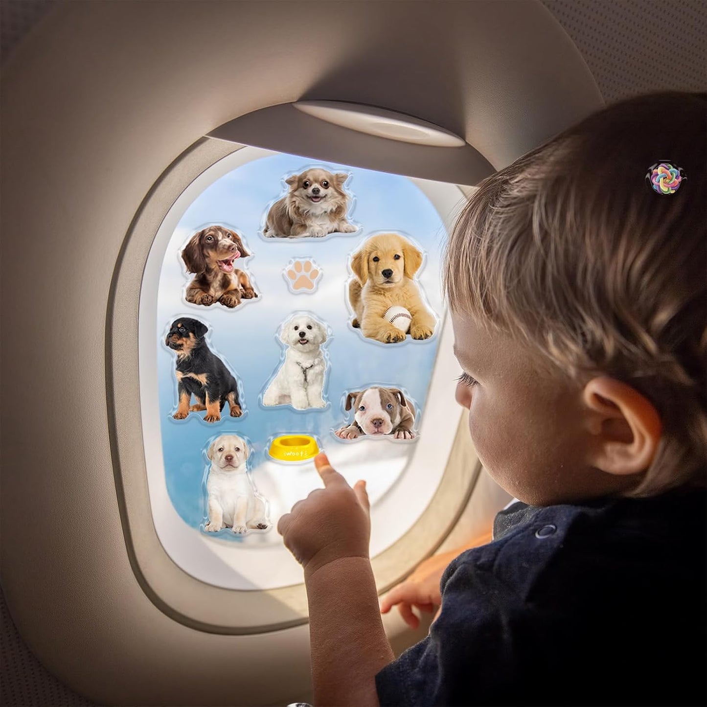 20 Pcs Dog Thick Gel Clings Puppy Window Gel Clings Decals Stickers for Kids Toddlers and Adults Cute Reusable Window Clings for Home Airplane Classroom Nursery Dog Party Supplies Decorations