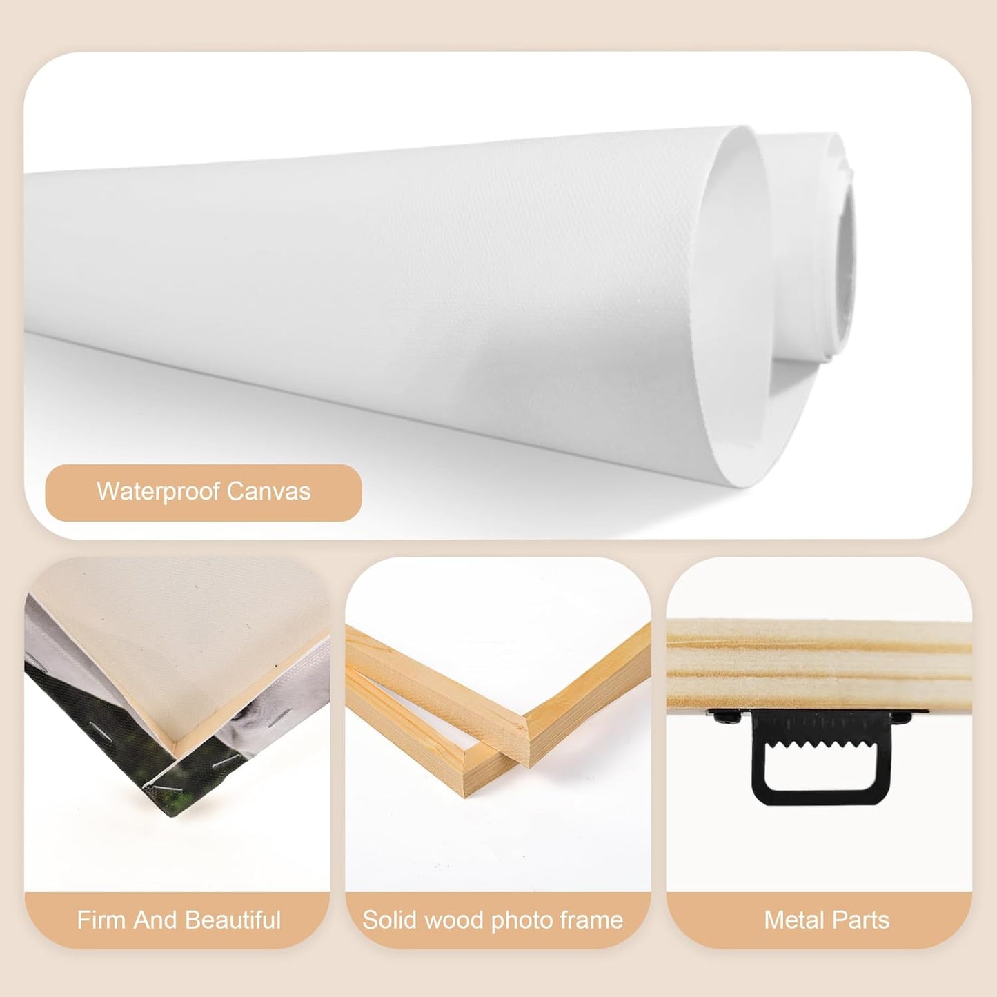 WayToLight Custom Canvas Prints with Your Photos Framed Personalized Picture Canvas Prints Wall Art Ideal for Home Decor Christmas Family Gifts (8" x 12")