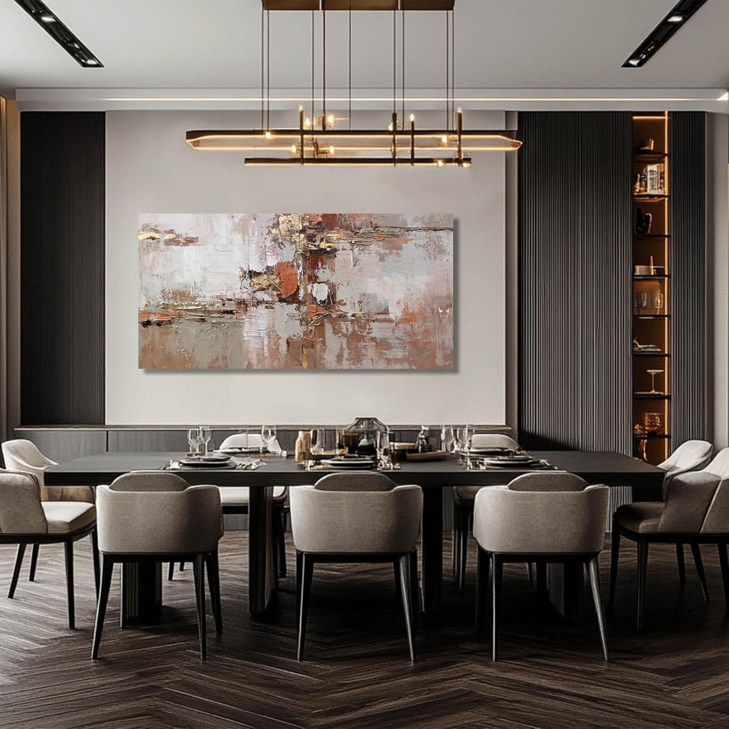 MLART99 Modern Colorful Artwork Abstract Wall Decor for Living Room 24"x48" Large Wall Art Minimalist Pictures Neutral Poster for Bedroom living room Kicten Decorative