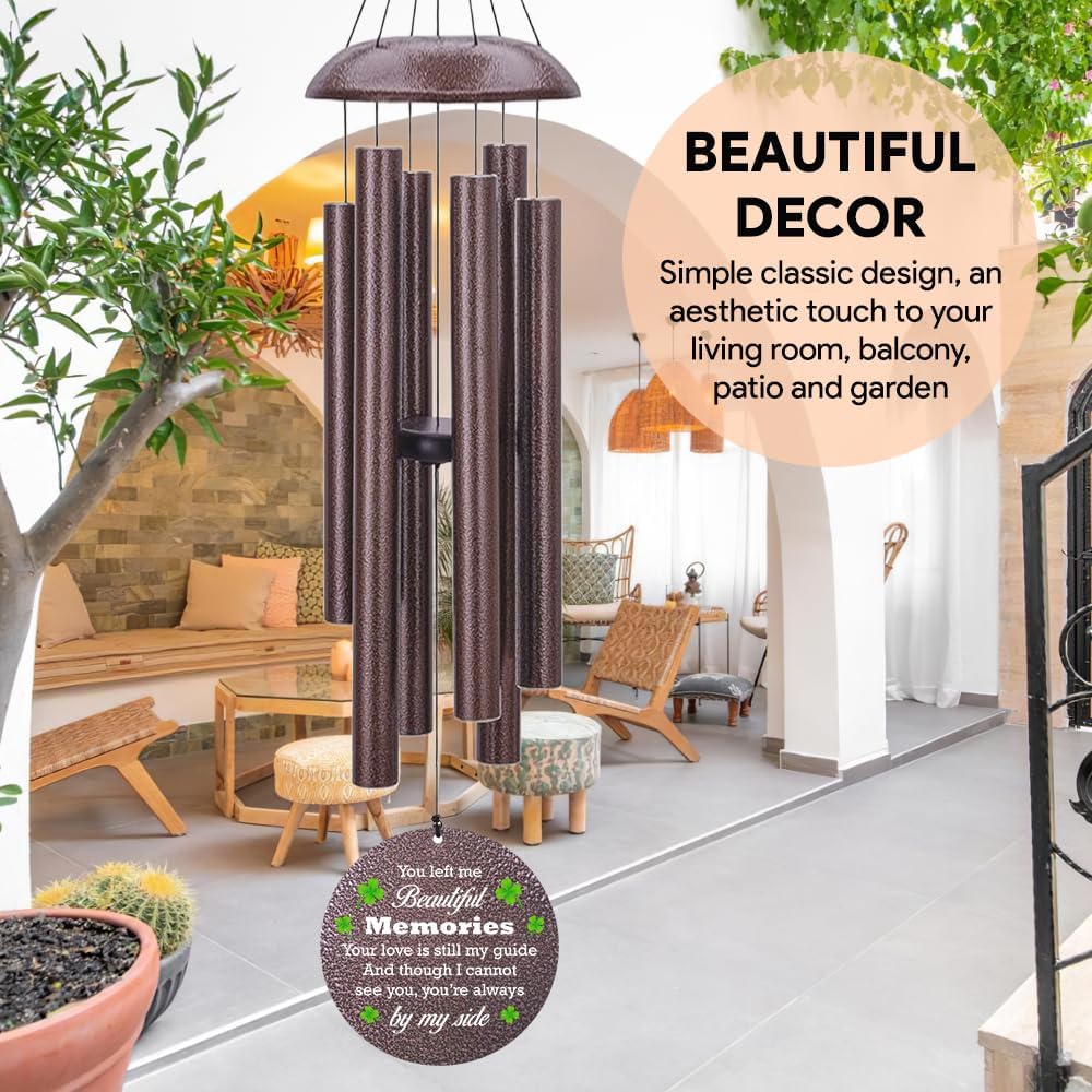 Personalized Memorial Wind Chime, Sympathy Wind Chimes for Loss of Loved One, Bereavement & in Memory Wind Chimes, Sympathy Gifts in Memory of Father, Mother or a Loved One