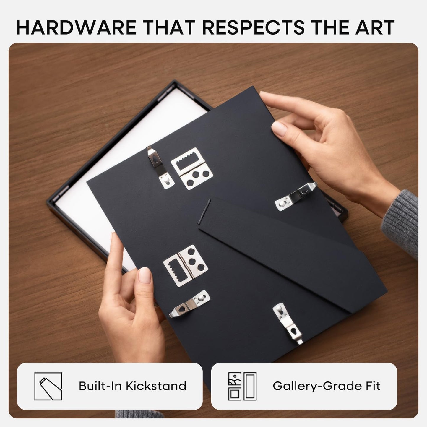 Homeforia Black Picture Frames 8x10, High End Metal 8 x 10 Photo Frame with Mat 5 by 7 Art, 10x8 Black Frame Matted to 5x7 inch Print, 8by10 Wall or Tabletop Frames, Tempered Glass, Wall Kit, Set of 1