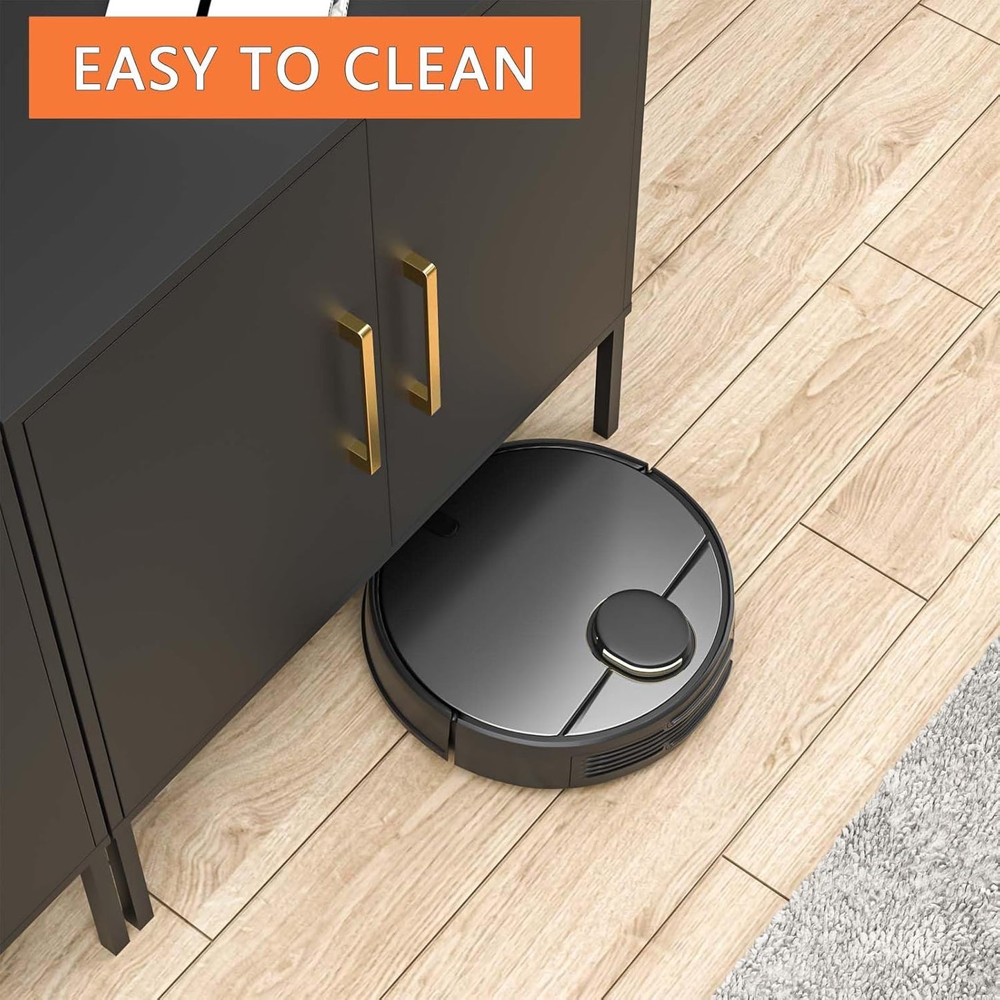 LYNSOM TV Stand for 55 Inch TV, Media Console Table with 2 Cabinets, Storage for Bedroom, Living Room, Entertainment Room (Black)