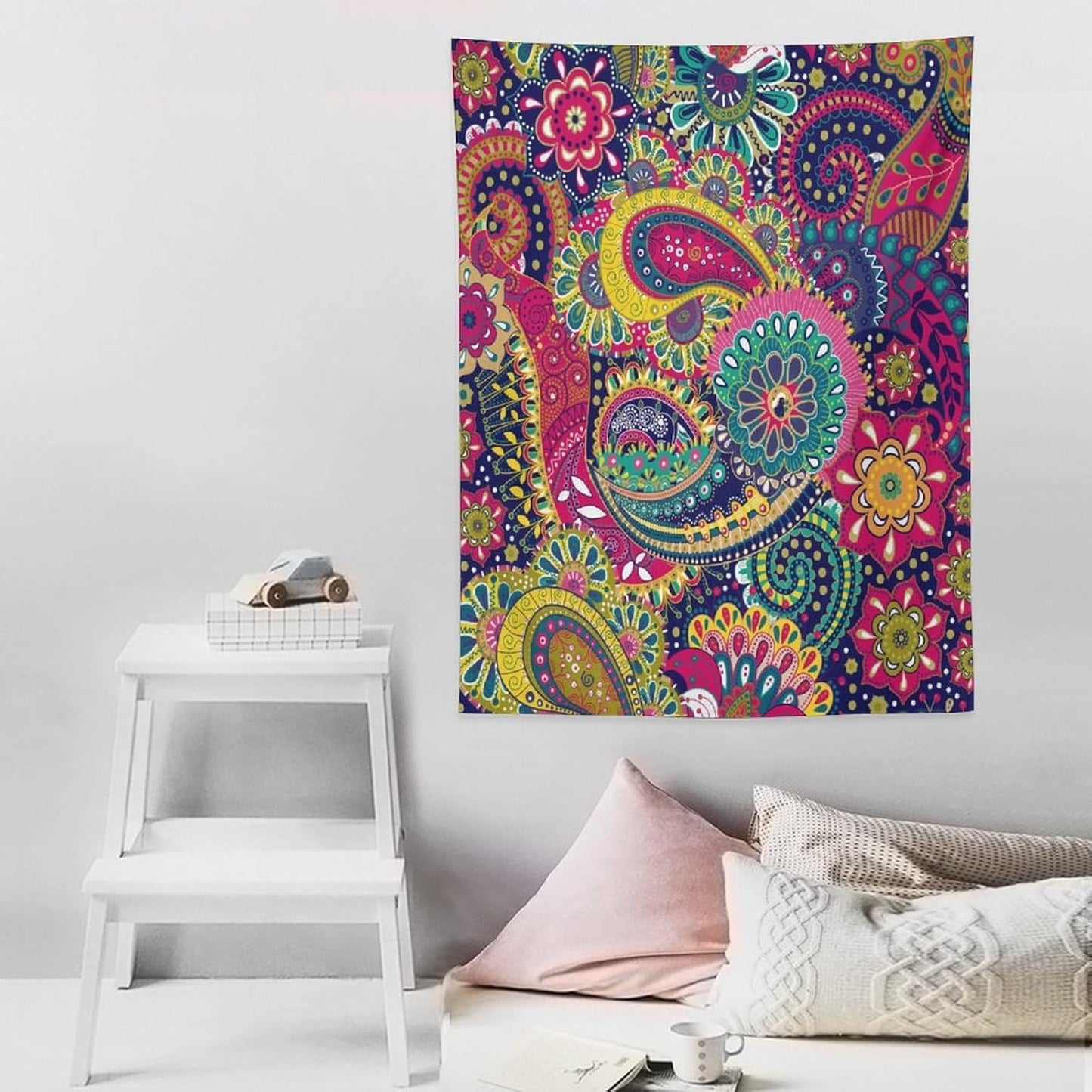 ICMOLYYENLO Tropical Green Plant Tapestry, Green Palm Leaves Natural Landscape Print Wall Tapestry for Bedroom Living Room Dormitory 60x60 Inch