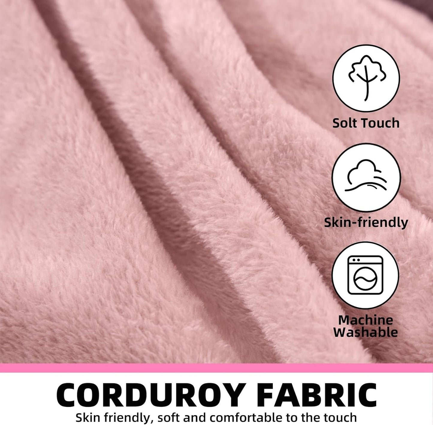 5FT,Big Bean Bag Chairs for Adults,Large beanbag with Filler Included,Memory Foam Material,Easy to Clean and Washable Corduroy Fabric,Suitable for Living Room and Bedroom (Pink, 5 Foot)