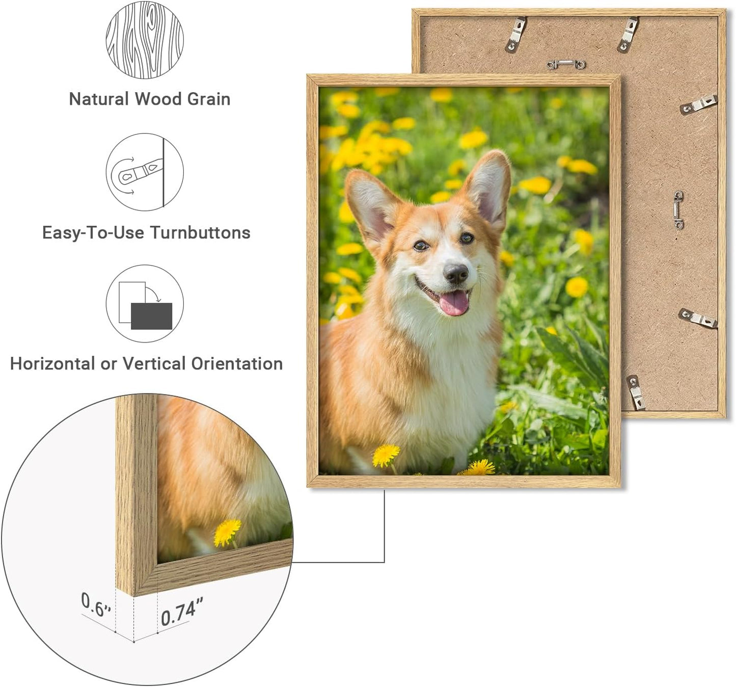 NWT Custom Framed Poster Prints with Your Any Photos, Personalized Canvas Pictures for Wall to Print Framed - 12"x16" Natural