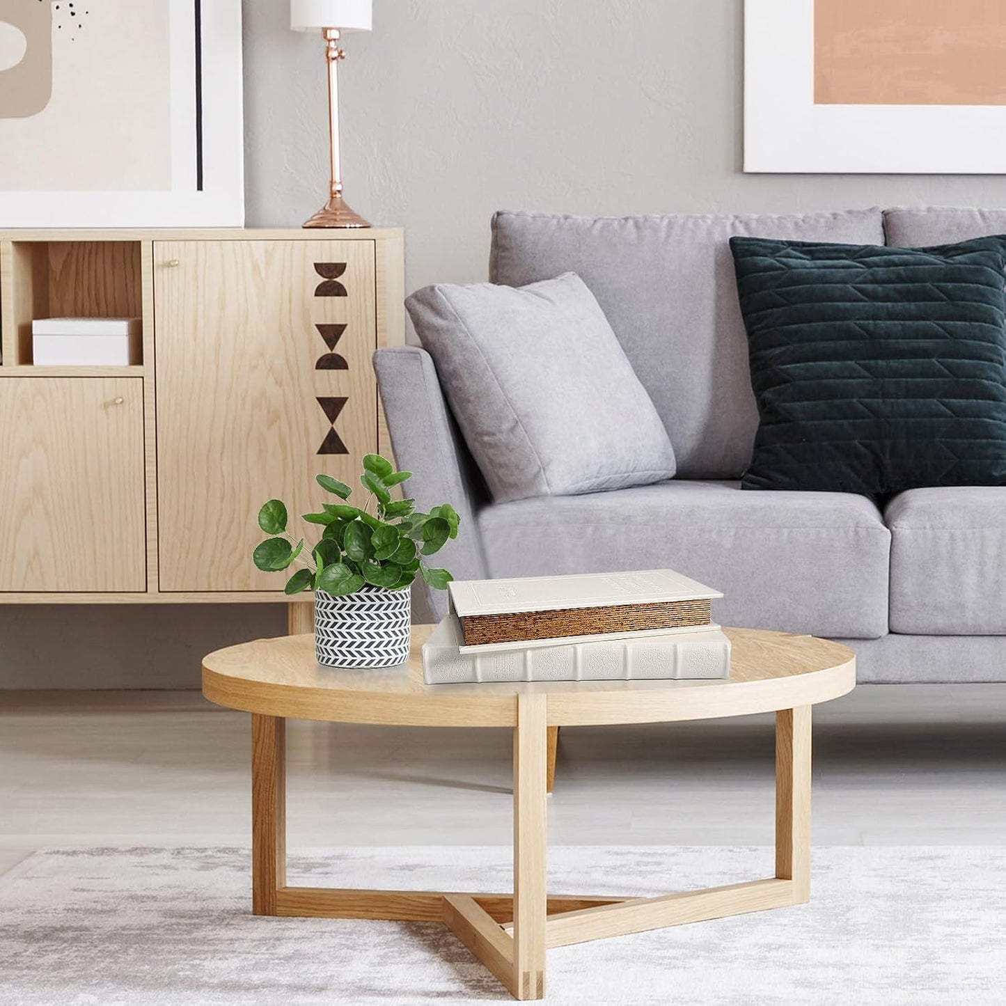 Decorative White Faux Leather Wooden Book Box for Home Decor, Cafe Table, and Bookshelf - Fashion Storage Box (YD-C105 L+S)