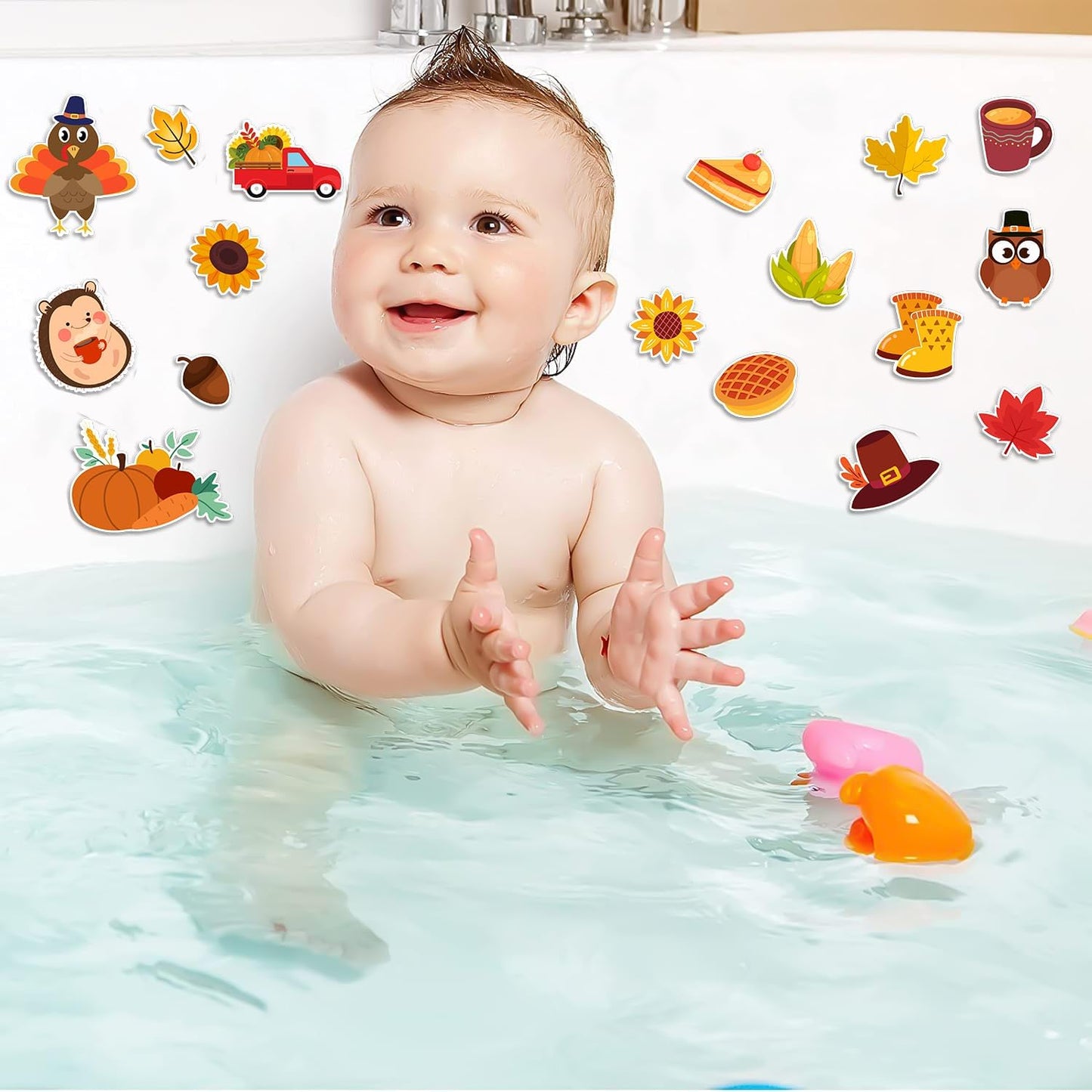 Window Clings Stickers for Kids Window Gel Clings Decals Thick Gel Clings Toddlers and Adults Classroom Home Nursery Airplane Birthday Party Supplies (Fall)