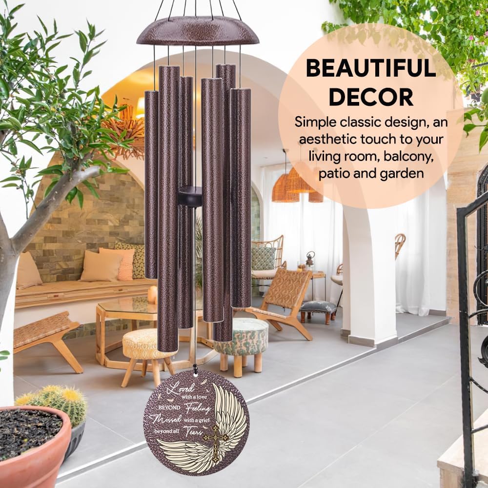 Personalized Sympathy Wind Chime, Wind Chimes for Loss of Loved Father/Mother/Lover, Commemorative Sympathy Bereavement Gifts for Condolences/Funeral