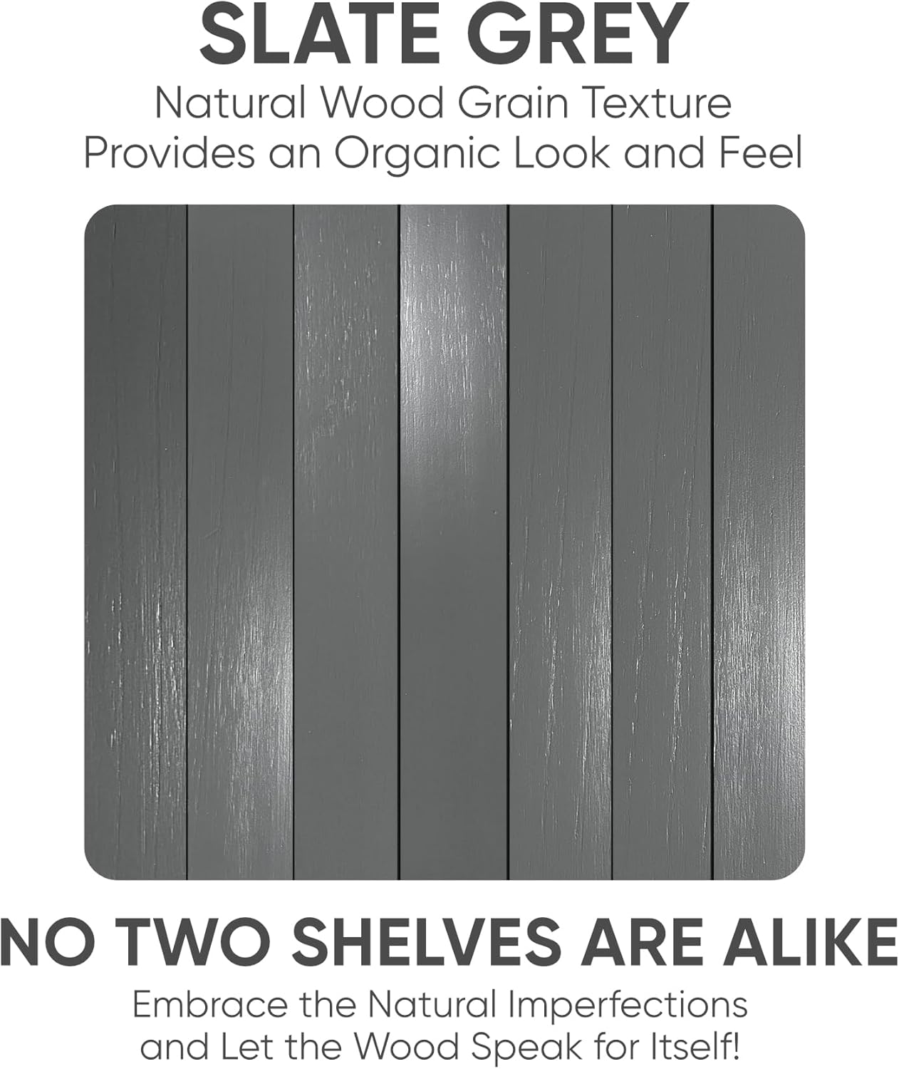 Homeforia Gray Floating Bathroom Shelves, High End Solid Real Wood 16 inch Small Floating Shelf for Wall Mounted, Grey Wooden 16 in Floating Shelves, Heavy Duty Bracket, 16 X 6.5 X 1.75 inch, Set of 2