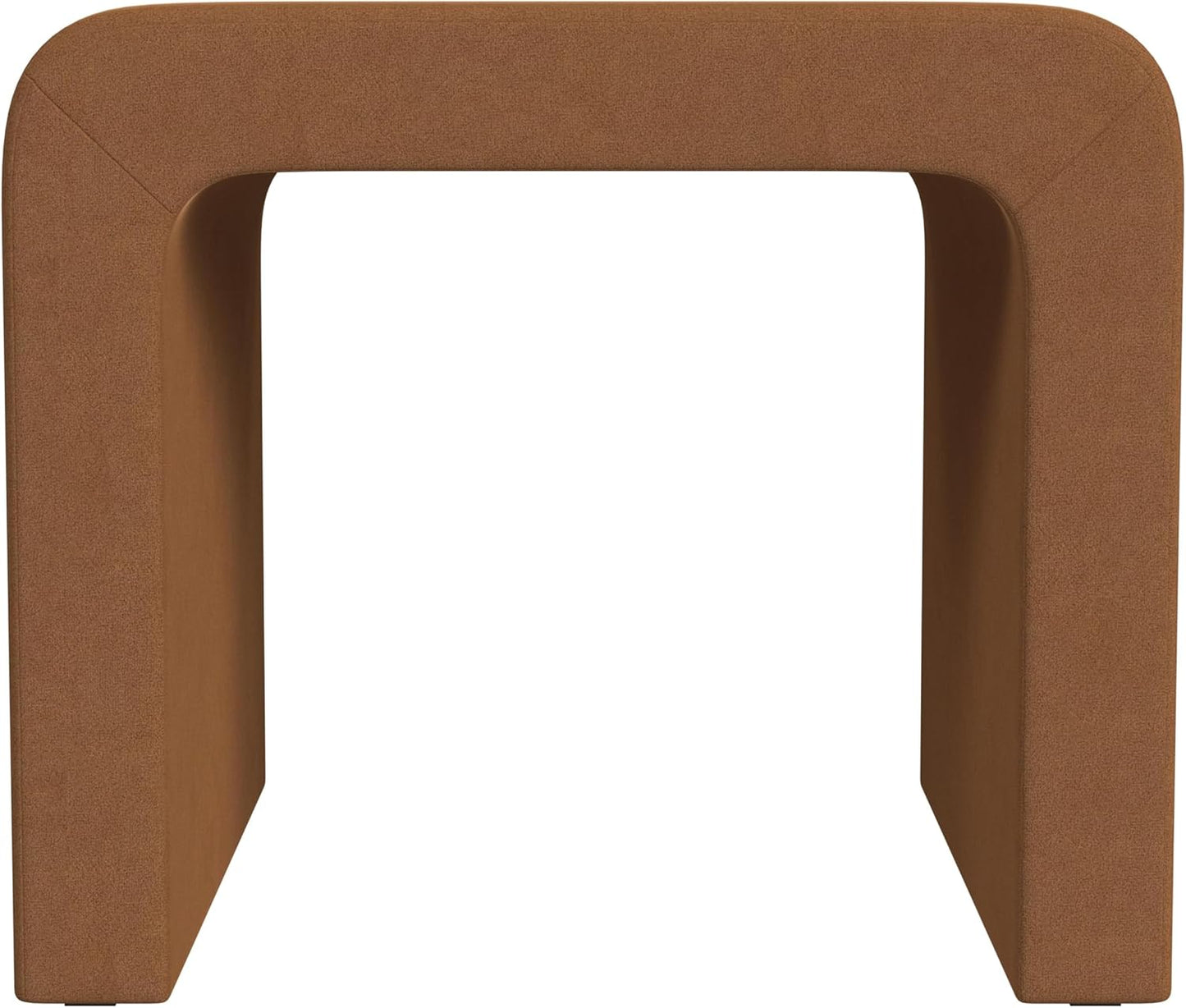 Modern Channel Rust Velvet Foot Stools Ottoman Home Décor, Soft Ottoman Foot Rest Chair for Bedroom and Living Room, Vanity Chair and Stool in Dressing Area, and Lounge