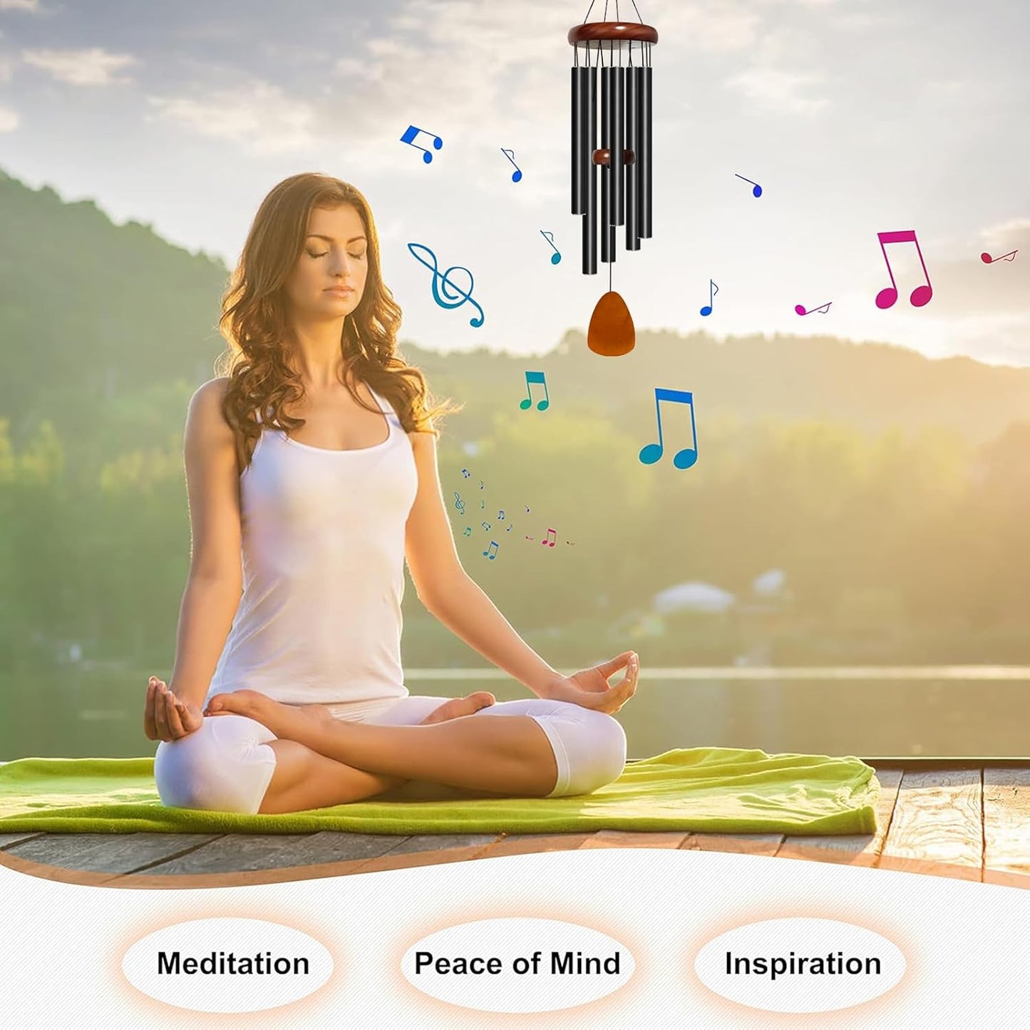 Wind Chime for Outside, 29 inch Aluminium Metal Wind Chimes, Relaxing Soothing Wind Chimes Outdoor, Decoration for Garden, Patio, Yard, Home, Gift for Mother's Day, Birthday(Waterdrop)