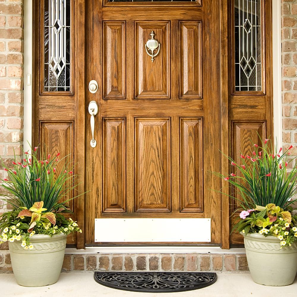 Melorca&Guilla Artificial Plants Outdoor 6PCS 23“ Fake Tall Grass,Fake Outdoor Plants,Faux Plants with Flowers for Garden Porch Window Box Shop Office Home Décor