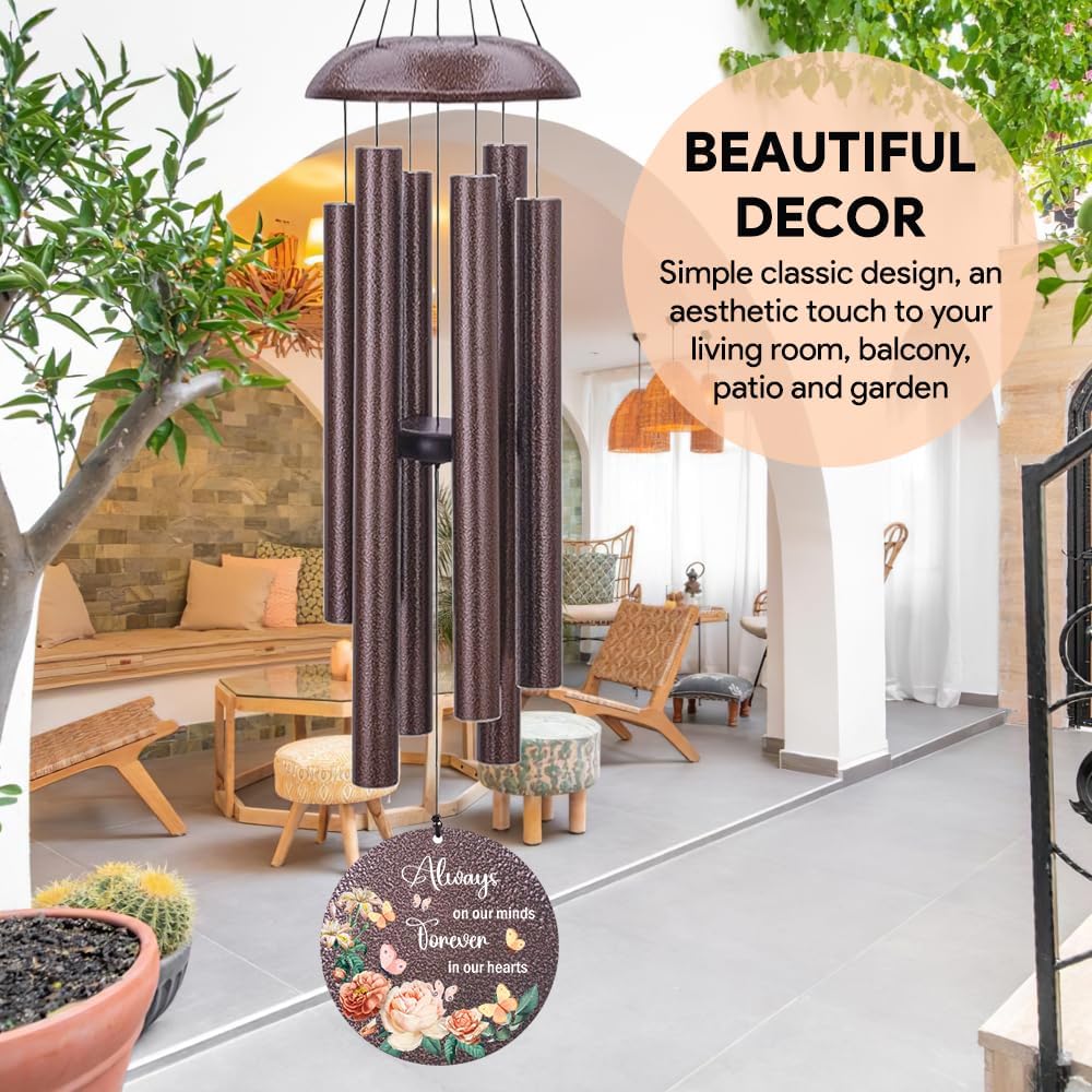 Personalized Memorial Wind Chime, Metal Wind Chime Deep Tone, Wind Chimes for Loss of Loved One, Commemorative Sympathy Bereavement Gifts, Decorative Wind Chimes Outdoor