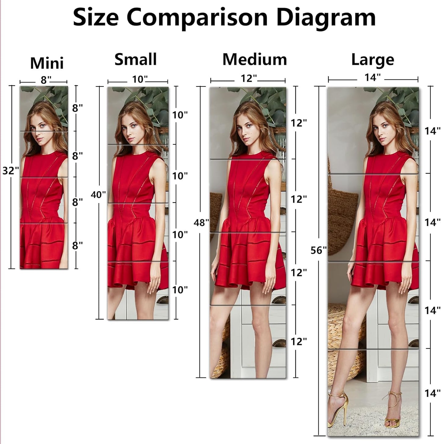 Shatterproof Wall Mirror Full Length for Bedroom, Acrylic Gym Mirrors For Home, Extra Thick: 0.12 inch, 14 x 14 inch x 4 Pcs, Workout Mirrors Safe for Kids, Over The Door, Long Wall Mounted