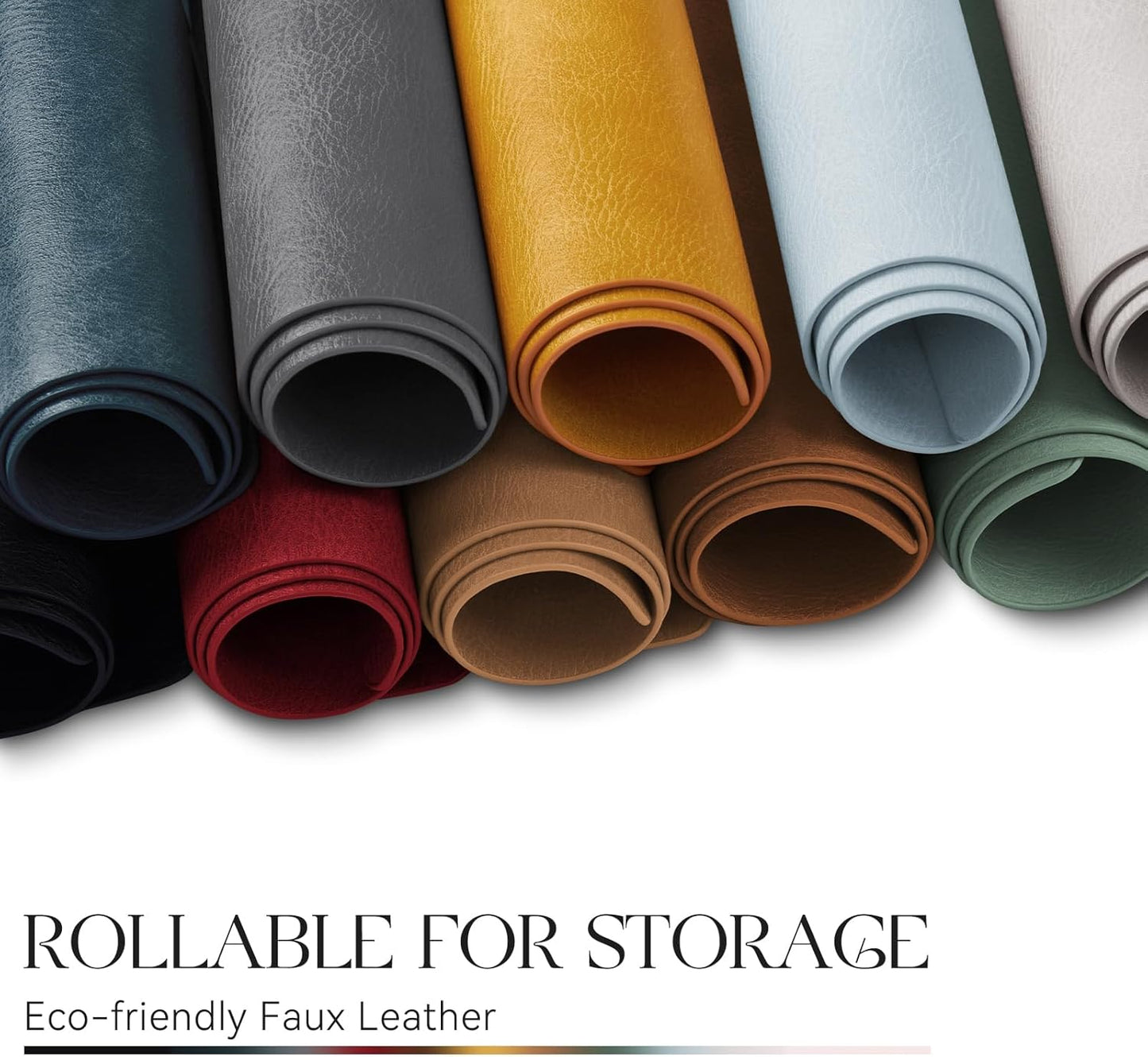 MOSAYT Vinyl Placemats Set of 12-12 X 17 Inch - Faux Leather 100% Waterproof Oil-Proof Wipeable PU Place Mats, Heat Resistant Reversible Table Mats for Kitchen, Dining, Outdoor (Reddish Brown)