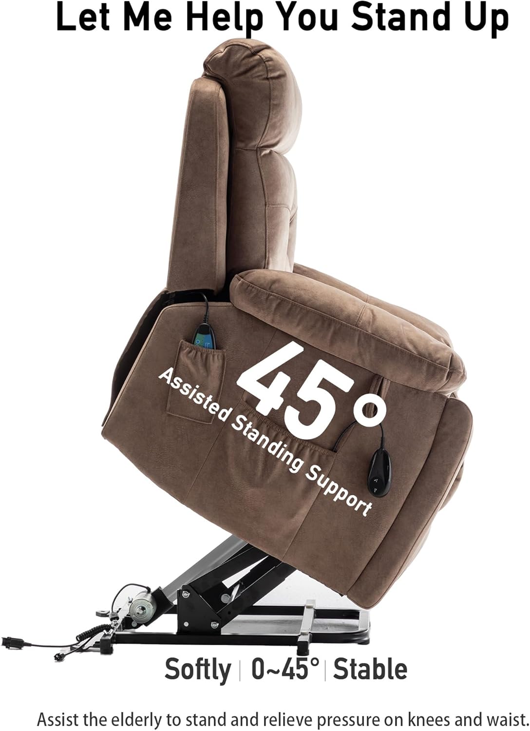 Lazy boy Recliner Chair with Cupholder/Power Lift Recliner Chair for Elderly, Electric Recliner/Big and Tall Recliners for People Up to 6'2"/350lb Range