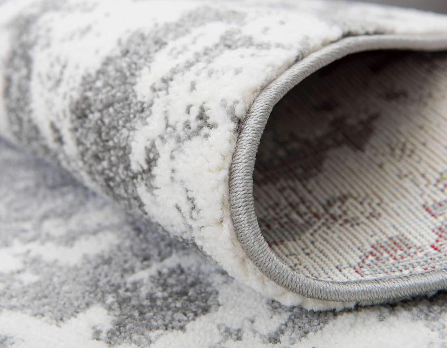 Unique Loom Rosso Collection Vintage, Geometric, Bohemian, Traditional, Distressed, Southwestern Area Rug, 2' 7" x 10' 0", Light Gray/Ivory