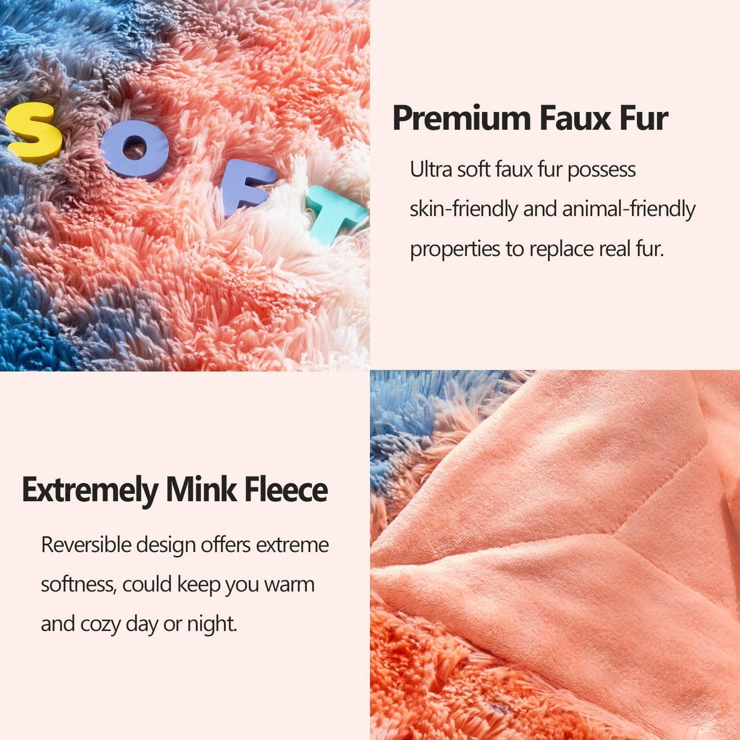 GONAAP Fuzzy Faux Fur Throw Blanket Twin Size Tie-dye Sunset Super Soft Cozy Plush Fuzzy Shaggy Blanket for Couch Sofa Bed (Tie-dye Sunset, Twin(60"x80"))
