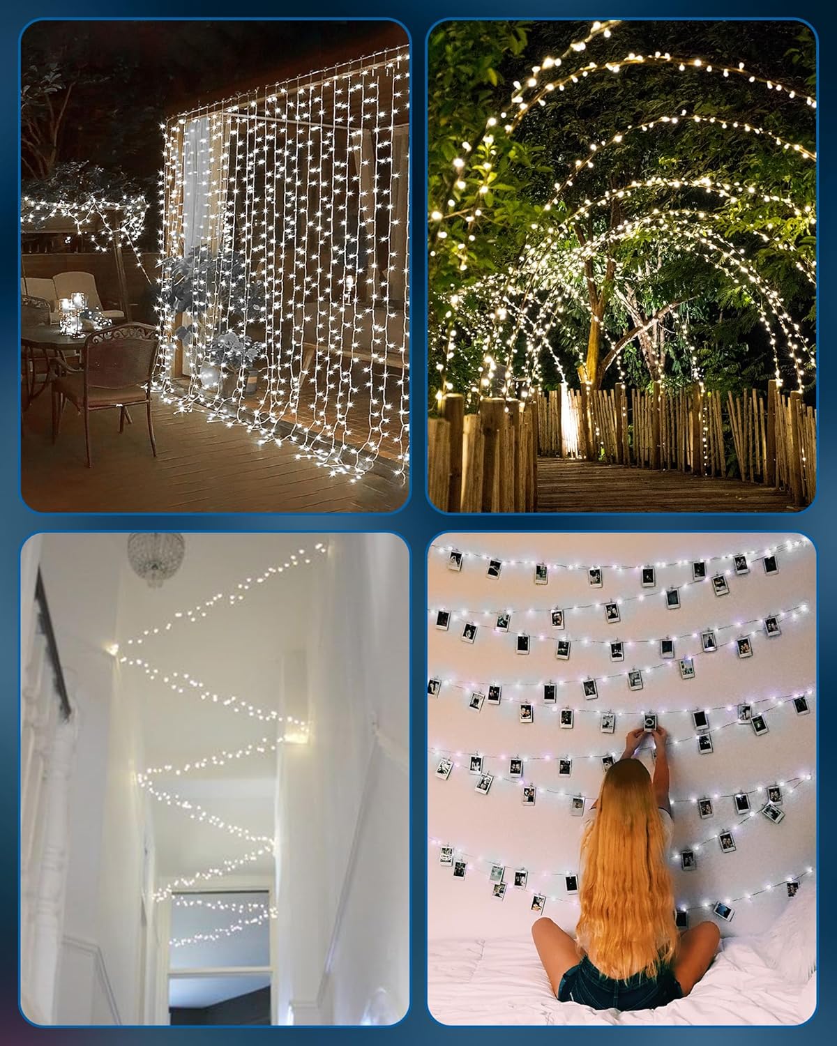 Fairy Lights Battery Operated, Firecracker String Lights Waterproof Silver Wire 5 Feet 60 Led Cluster Starry Lights for DIY Wreath Home Wedding Party Bedroom Mason Jar Holiday Christmas, Pure White