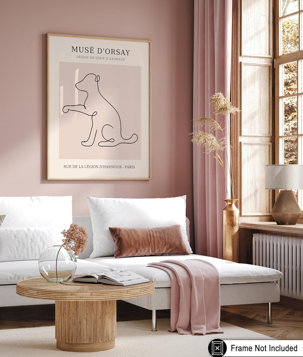 Poster Master Vintage Poster - Retro One Line Dog Drawing Print - Dog Art - Minimal Gift for Men, Women, Animal Lover - Abstract Wall Decor for Home, Office, Bedroom, 18x24 Unframed Wall Art