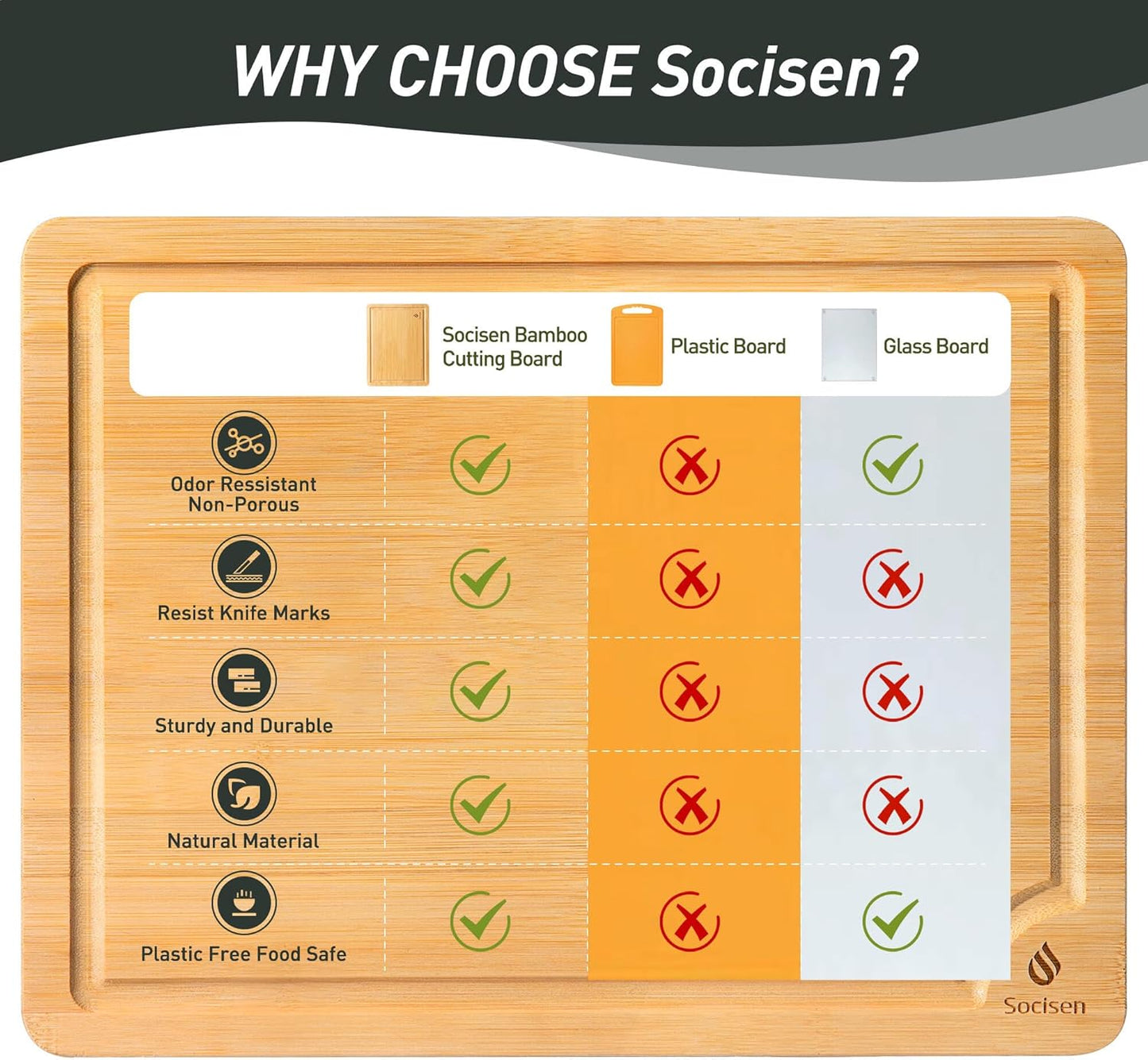 Bamboo Cutting Board Set Non Slip Feet with Holder Over Sink Adult Women Her Sister Aunt Wife Hustband Lady Bestie Soul Happy Christmas Xmas Birthday Gifts Cool Unique Aesthetic 30 40 60 70 Year Old