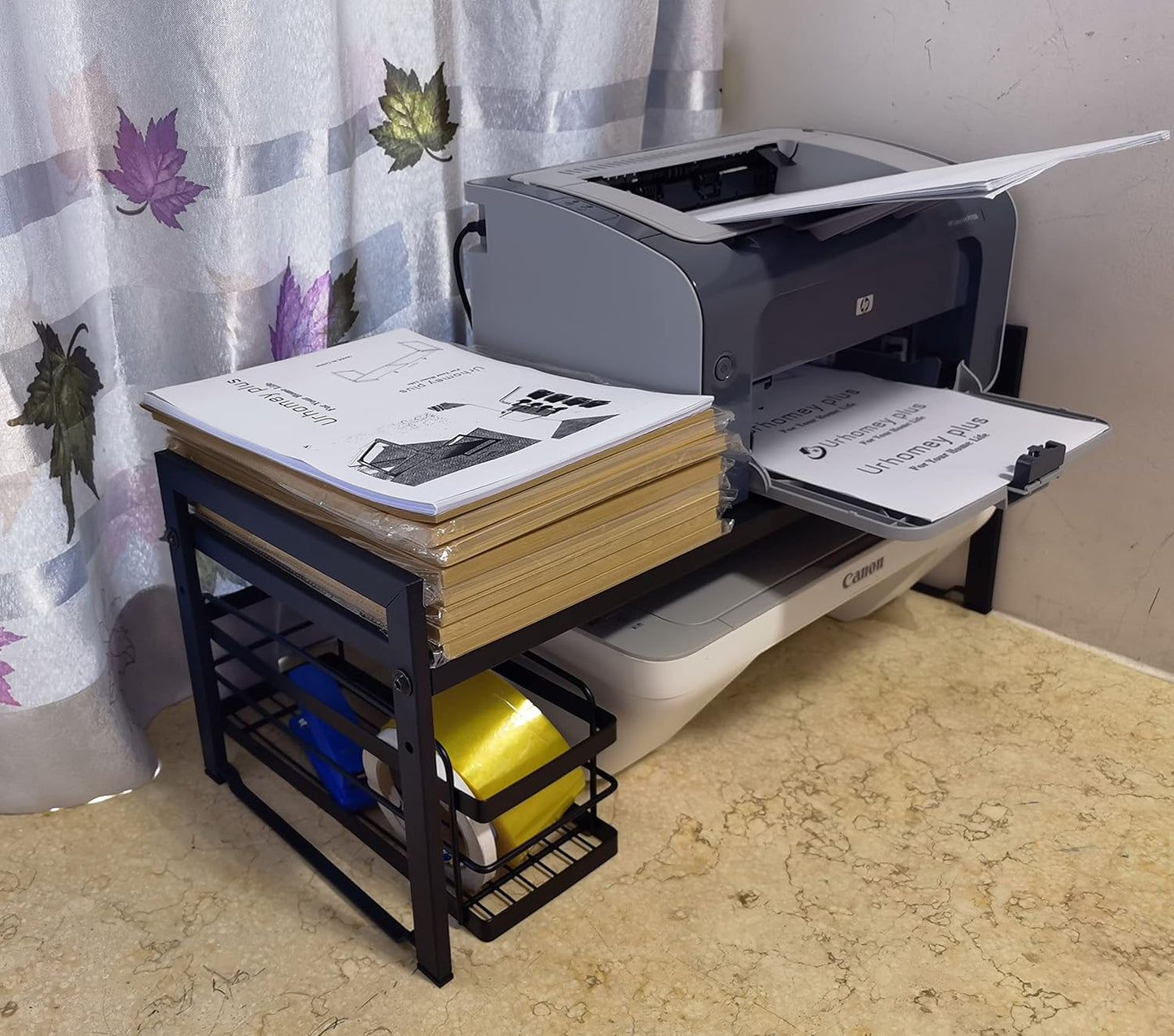 Expandable Cabinet Shelf Organizer 16-26" L Stackable Kitchen Counter Shelf Sink Rack Countertop Storage Black (Wide 10.6”D)