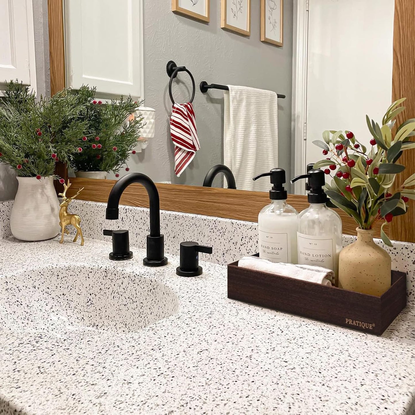 Bamboo Drawer Organizer - Kitchen Utensil Organizer Silverware Tray Cutlery Holder,Office Desk Supplies and Accessories,8.9 * 3 * 2.6,Nut-brown