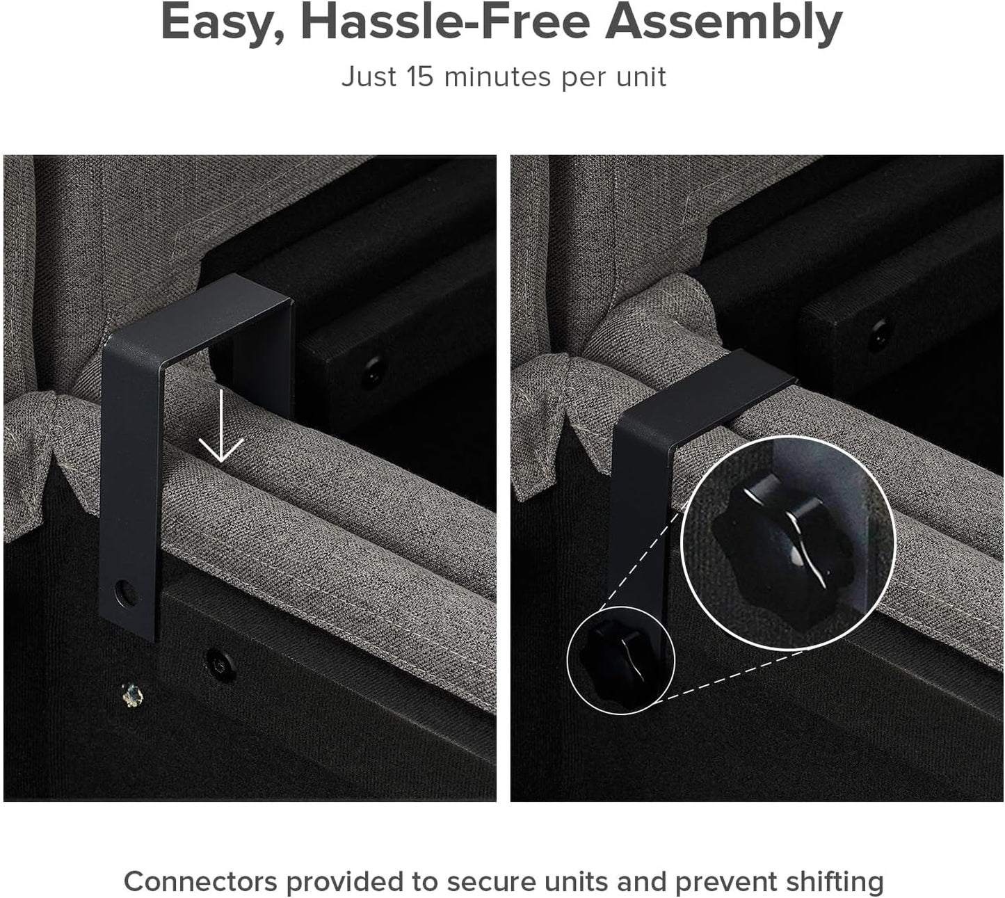 mopio Oversized Modular Sectional Sofa with Fully Removable Covers and Storage, Convertible U, L-Shaped and Sleeper Sectional, Modern Couches with Ottoman Chaise (Stone Gray Fabric, 6 Seats, Sleeper)