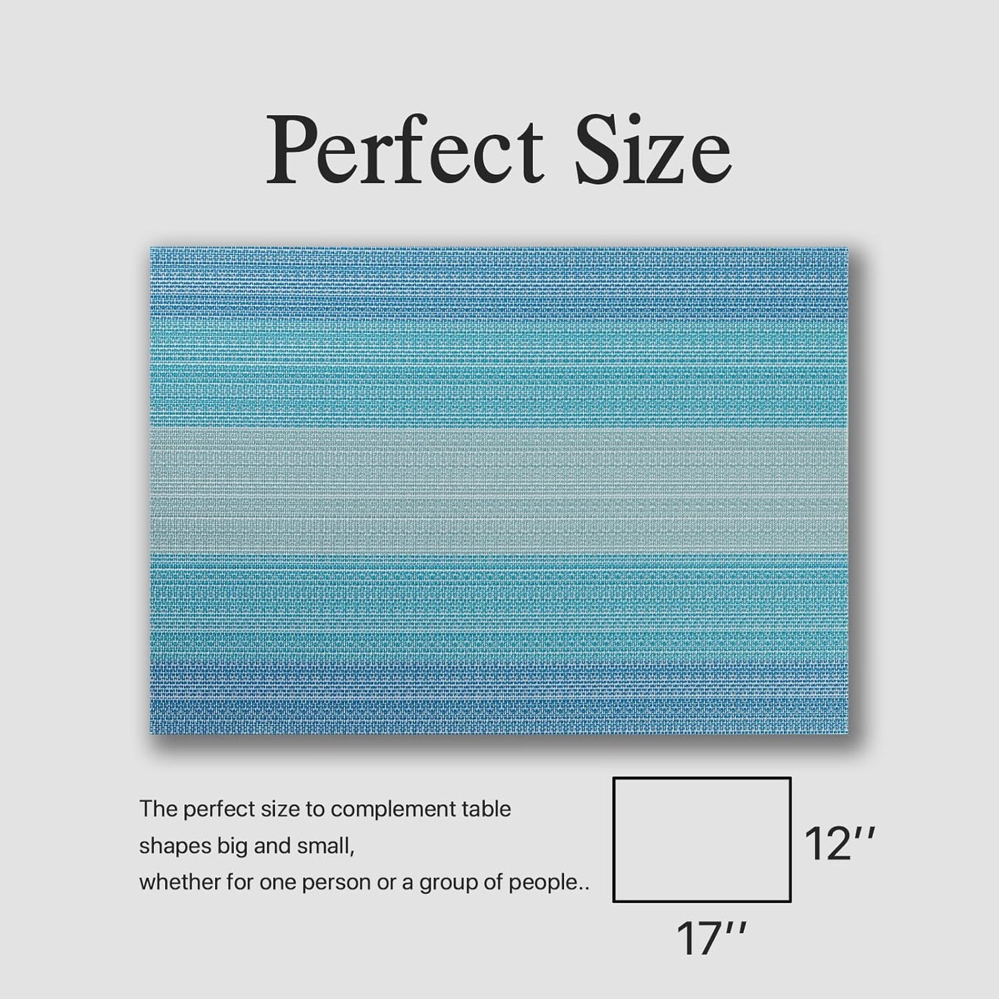 Placemats Set of 8 - Easy Clean Woven Vinyl Placemats for Dining Table, Indoor/Outdoor Place Mats, Washable PVC Table Mats(Ocean Geode)