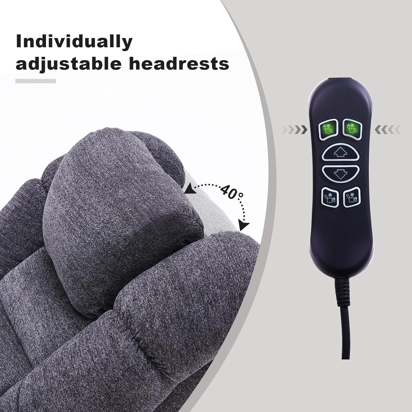 Triple Motor Power Lift Recliner Chair with Massage and Dual Heat for Elderly People, Zero Gravity Lay Flat Recliner Infinite Position, USB Ports(Grey)