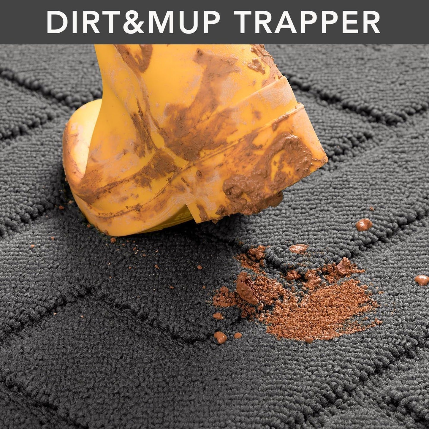 hicorfe Indoor Door Mat,Non Slip Door Mats,32"x48" Front Back Door Mat Rubber Backing,Absorbent Resist Dirt Entrance Inside Floor Mats for Entryway Washable Low-Profile(Grey)