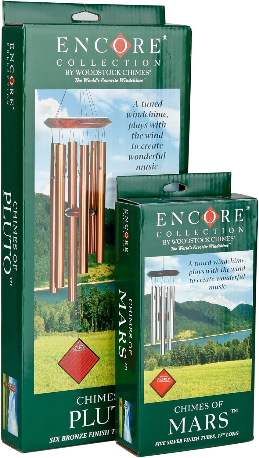 Woodstock Chimes Neptune Wind Chime for Outside 54" Large Silver, Deep Tone Sound for Outdoor Garden, Patio, Porch Decor, Encore Collection DCS54