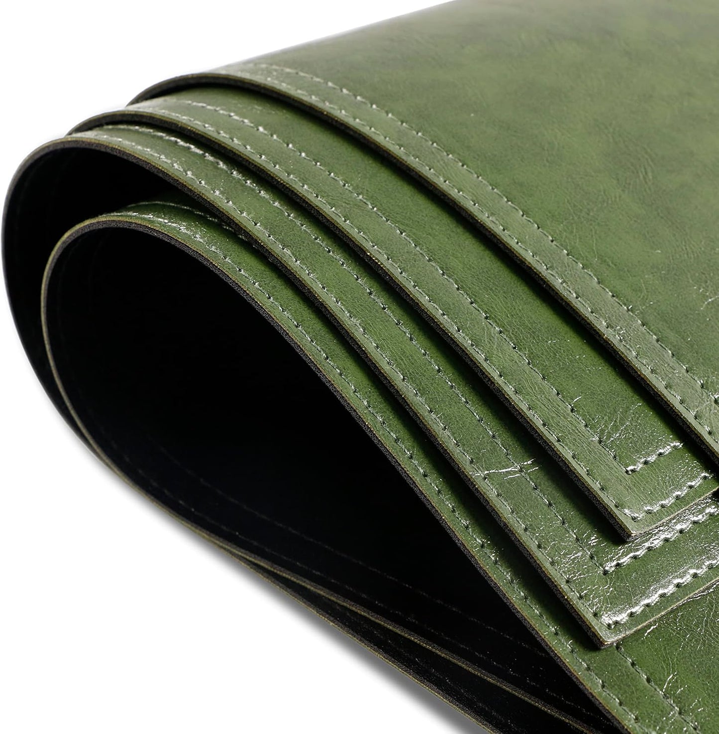 Waterproof PU Placemats, Faux Leather Dining Table Mat, Set of 6, Easy to Wipe Off Scrub Vinyl Mat, Heat & Stain Resistant for Office Conference Table, Home Decor