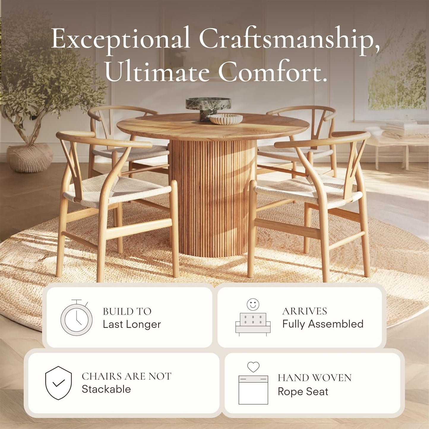 POLY & BARK Weave Chair, Single, Natural