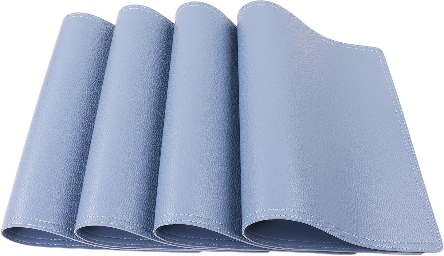 Faux Leather Placemats, PU Table Mats, Set of 4, Waterproof, Stain Resistant, Heat Resistant, Non-Slip Easy to Clean for Kitchen Dining Table,Conference Table