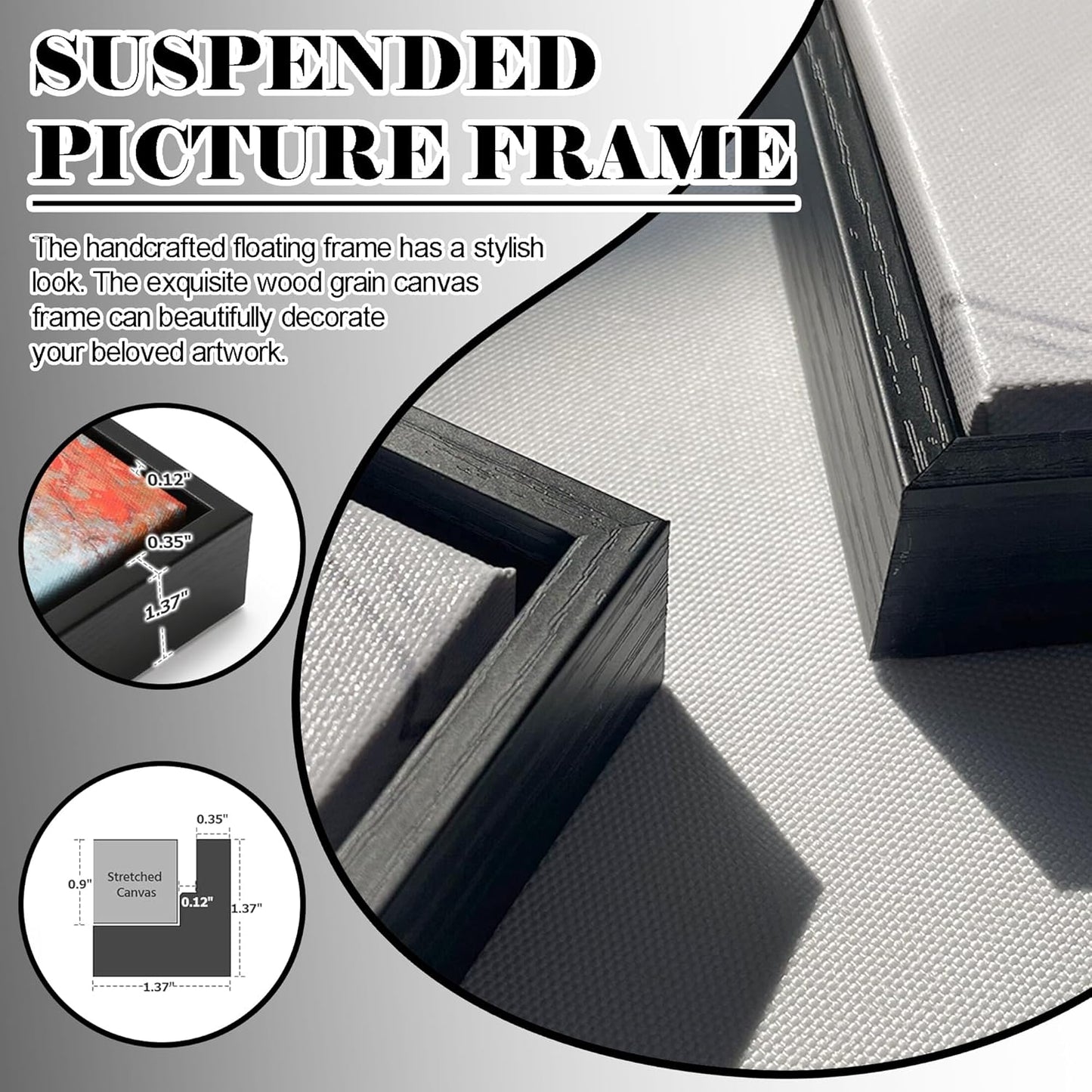 JEAWA Large Framed Canvas Wall Art - 24x48 IN Marine Animal Painting Wall Decor, Blue White Gold Whale Picture, Modern Art Prints for Living Room Bedroom Bathroom Home Decoration