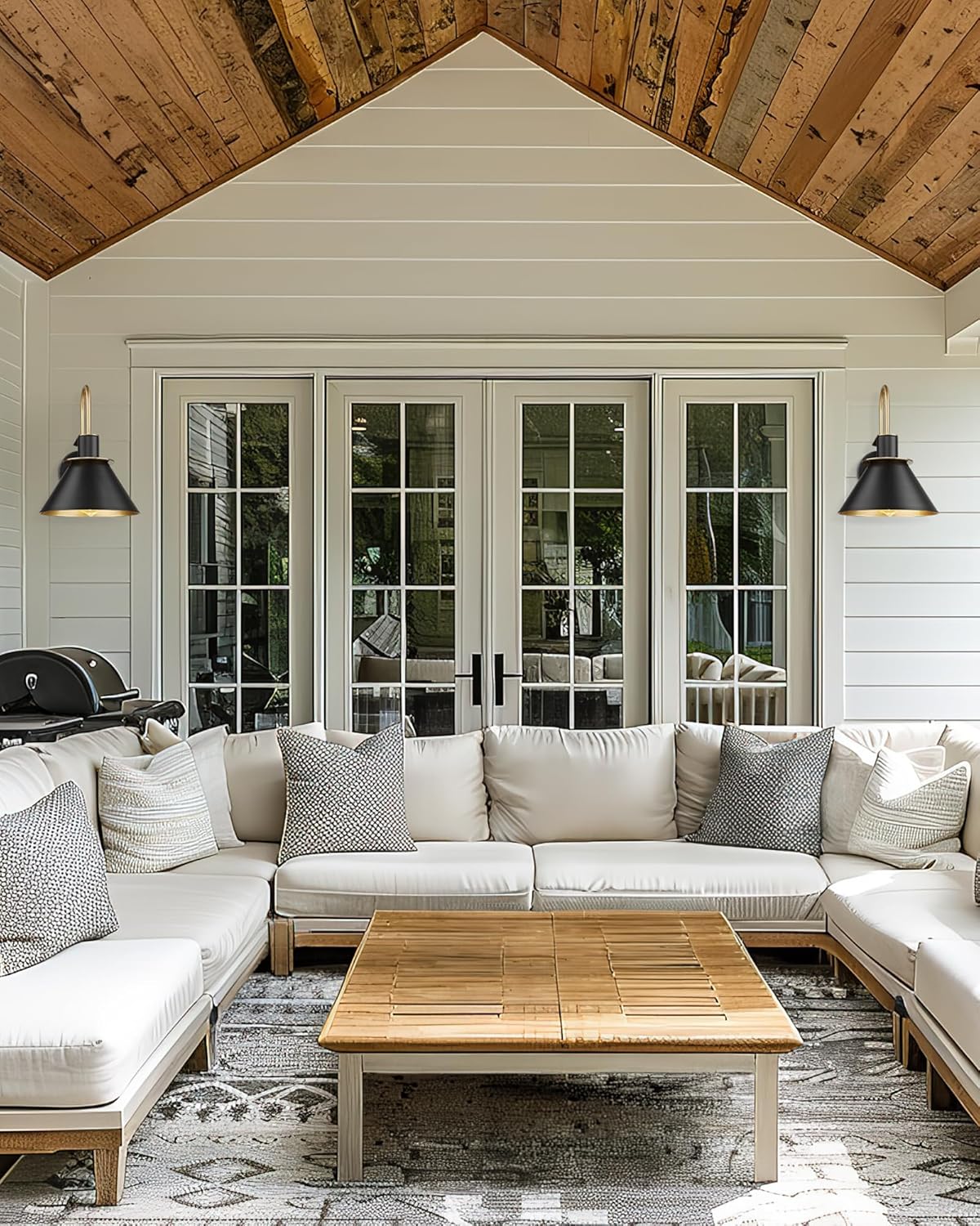 Black Wall Sconce, HWH Industrial Indoor Wall Light Fixture, Single Wall Vanity Light Gooseneck Barn Wall Sconce Lamp for Bedroom Kitchen, Black and Gold Finish, 5HZG56B-L BK+BG